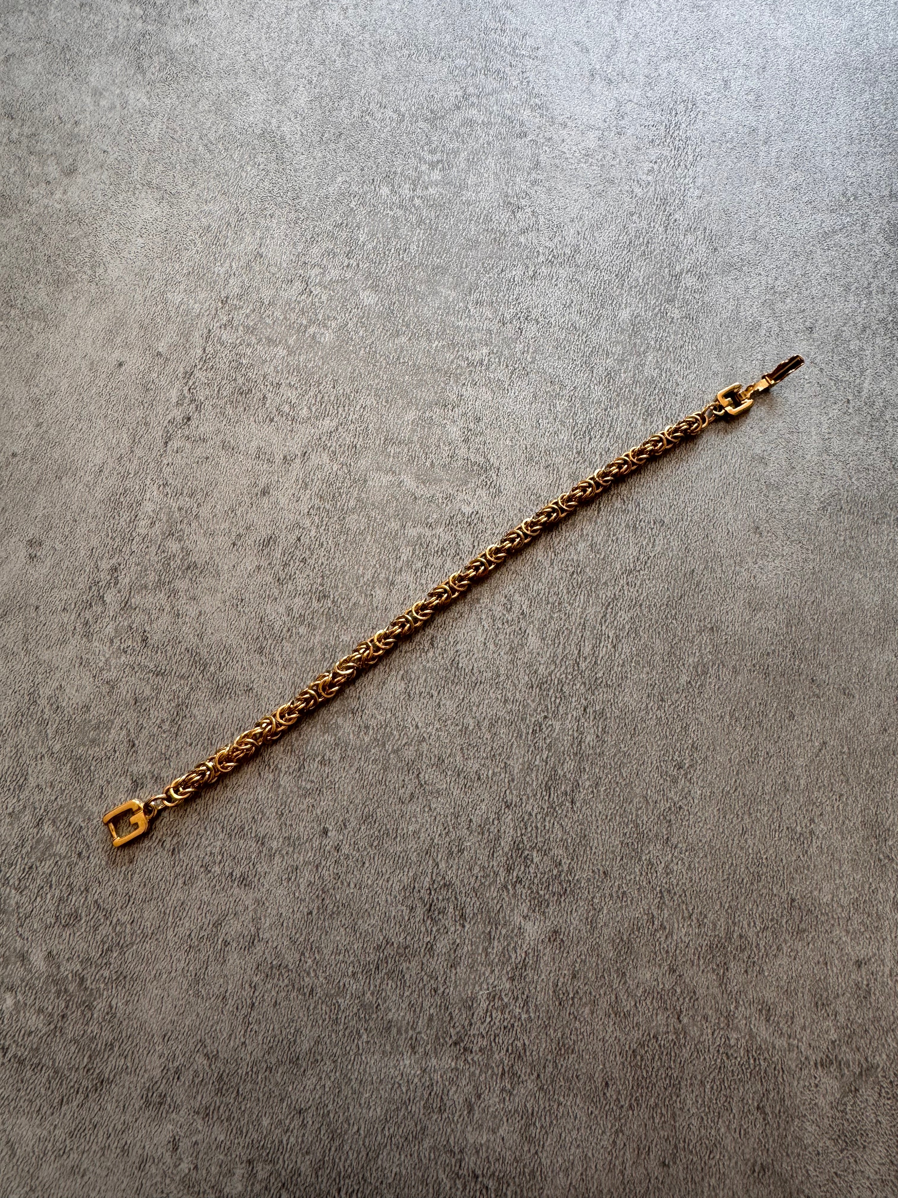 1980s Givenchy Byzantine Royal Golden Chain Link Bracelet