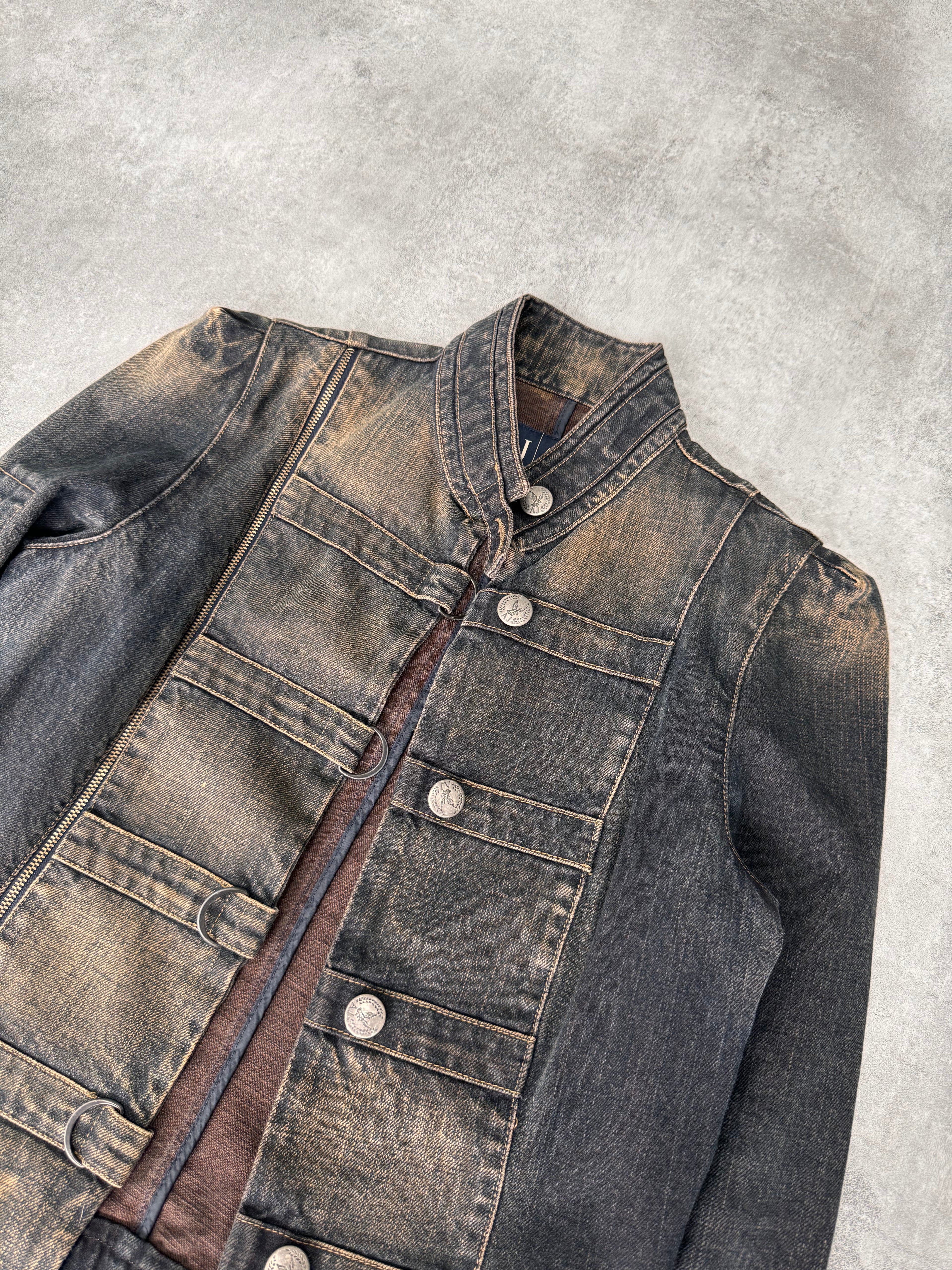 2000s Armani Samurai Faded Denim Jacket