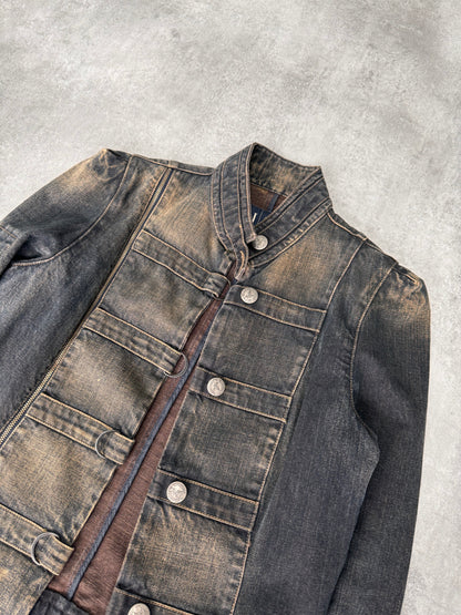 2000s Armani Samurai Faded Denim Jacket (XS)