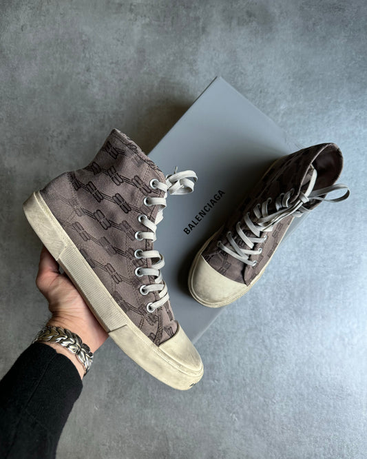 Balenciaga Paris Monogram High Top Shoes (43) - 1