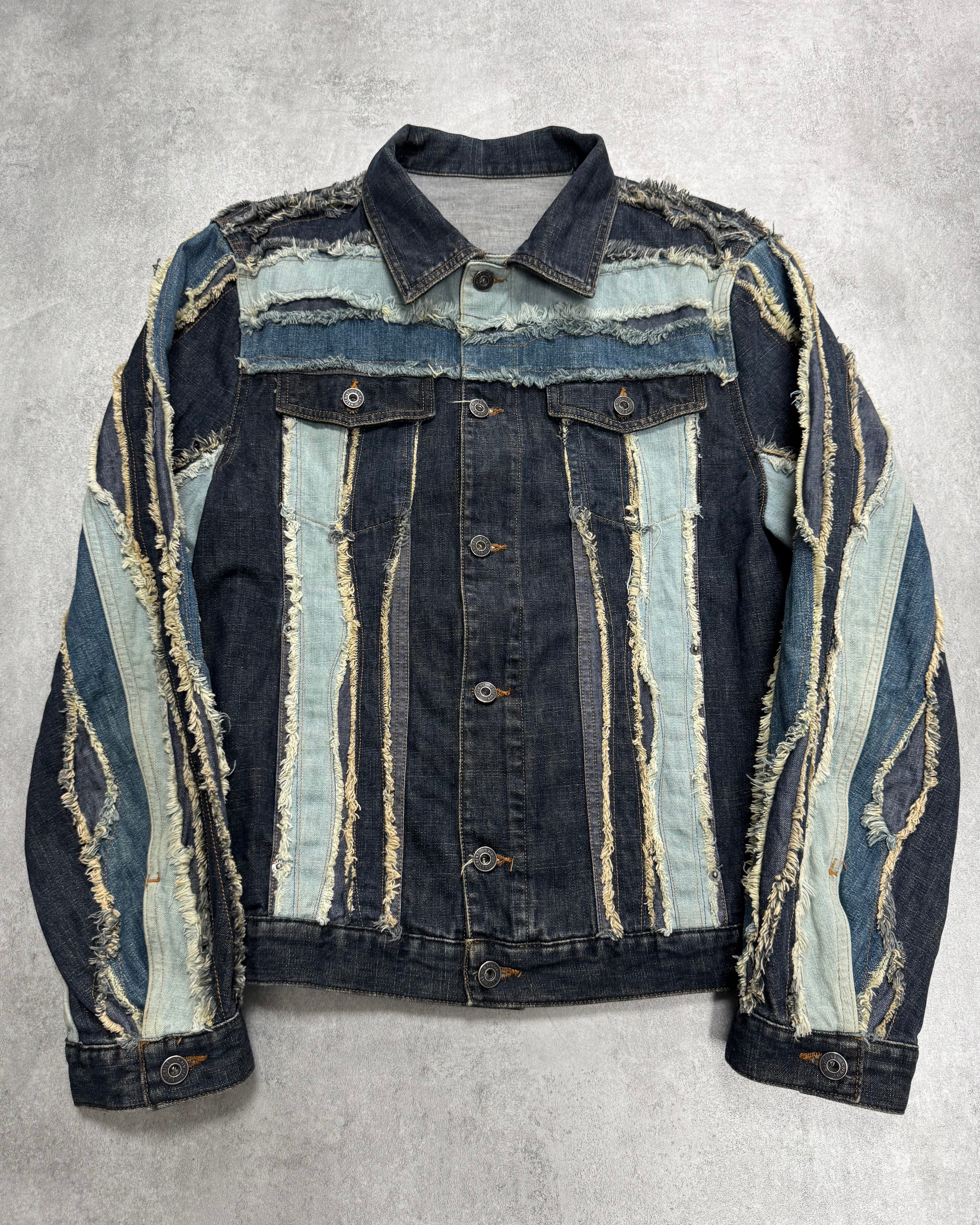 2000s Moschino Layered Faded Denim Jacket & Jeans Set
