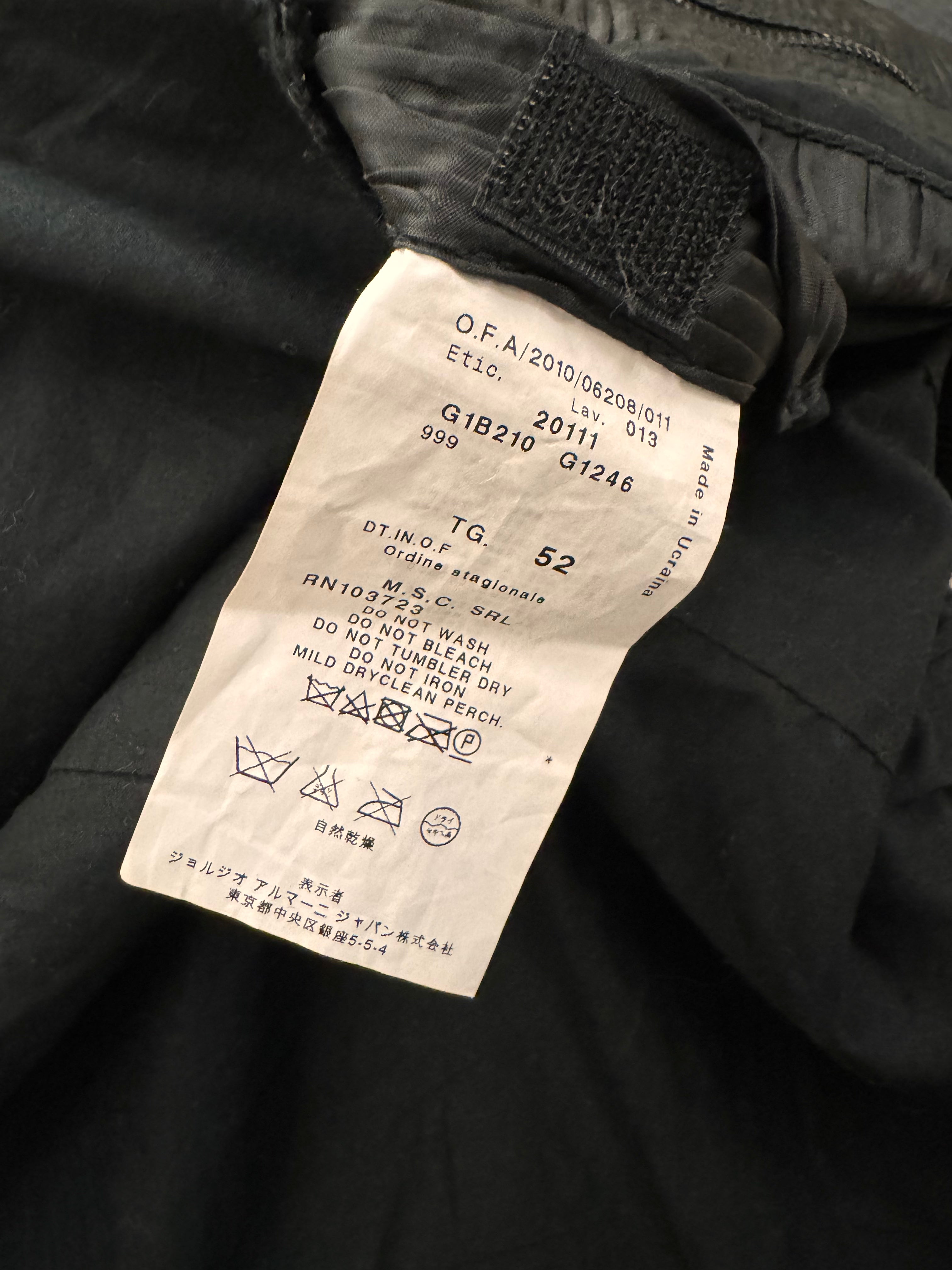 SS2011 Emporio Armani Plissé Hybrid 2-Zip Leather Jacket (M/L)