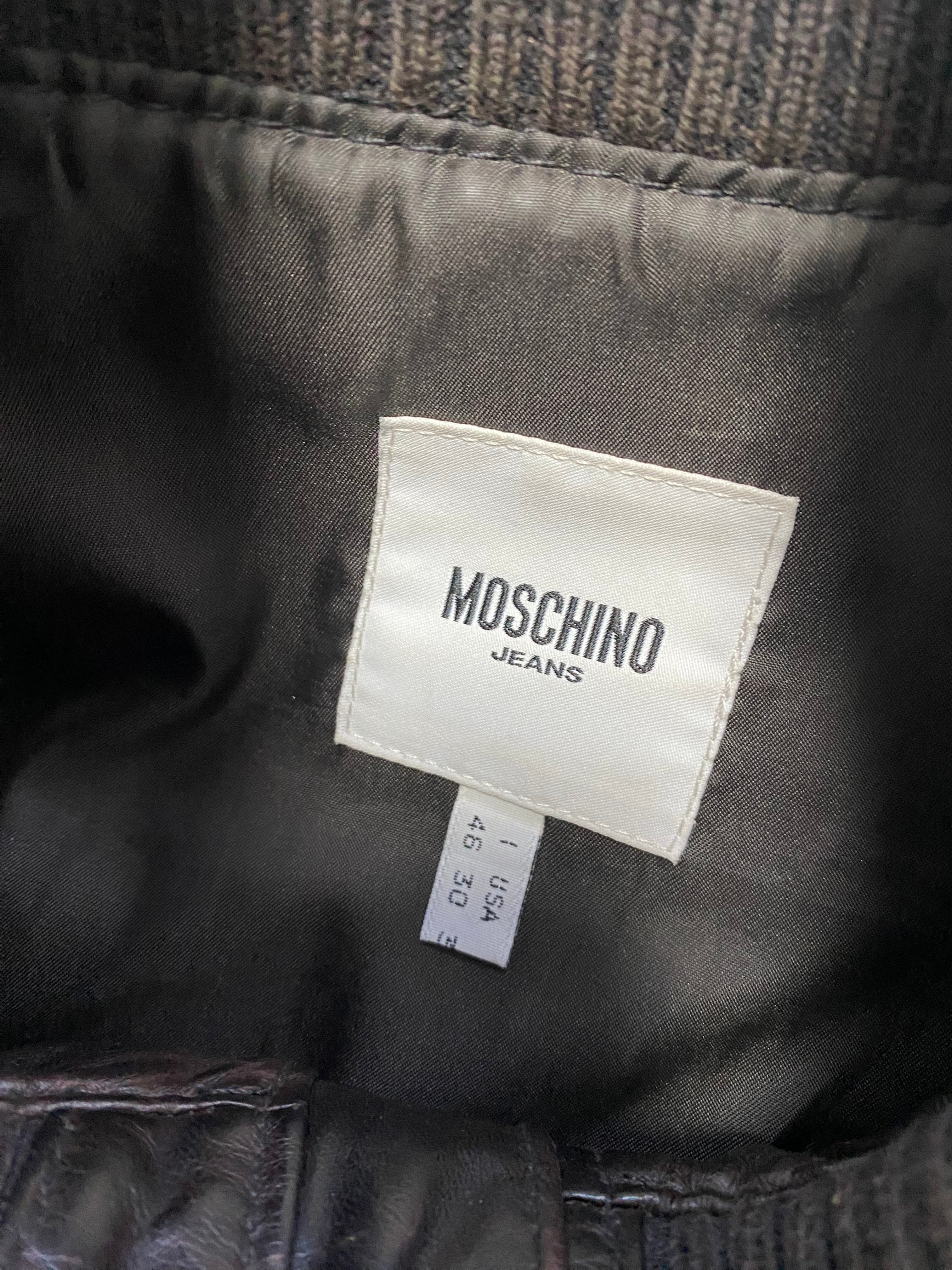 Moschino Simple Brown Leather Jacket