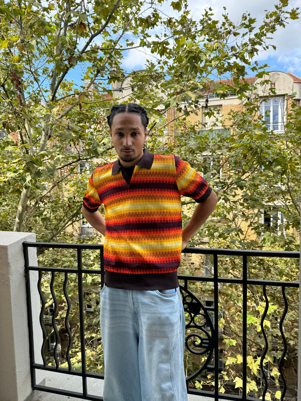 SS2019 Dries Van Noten Knit Vibrant Polo  (L)