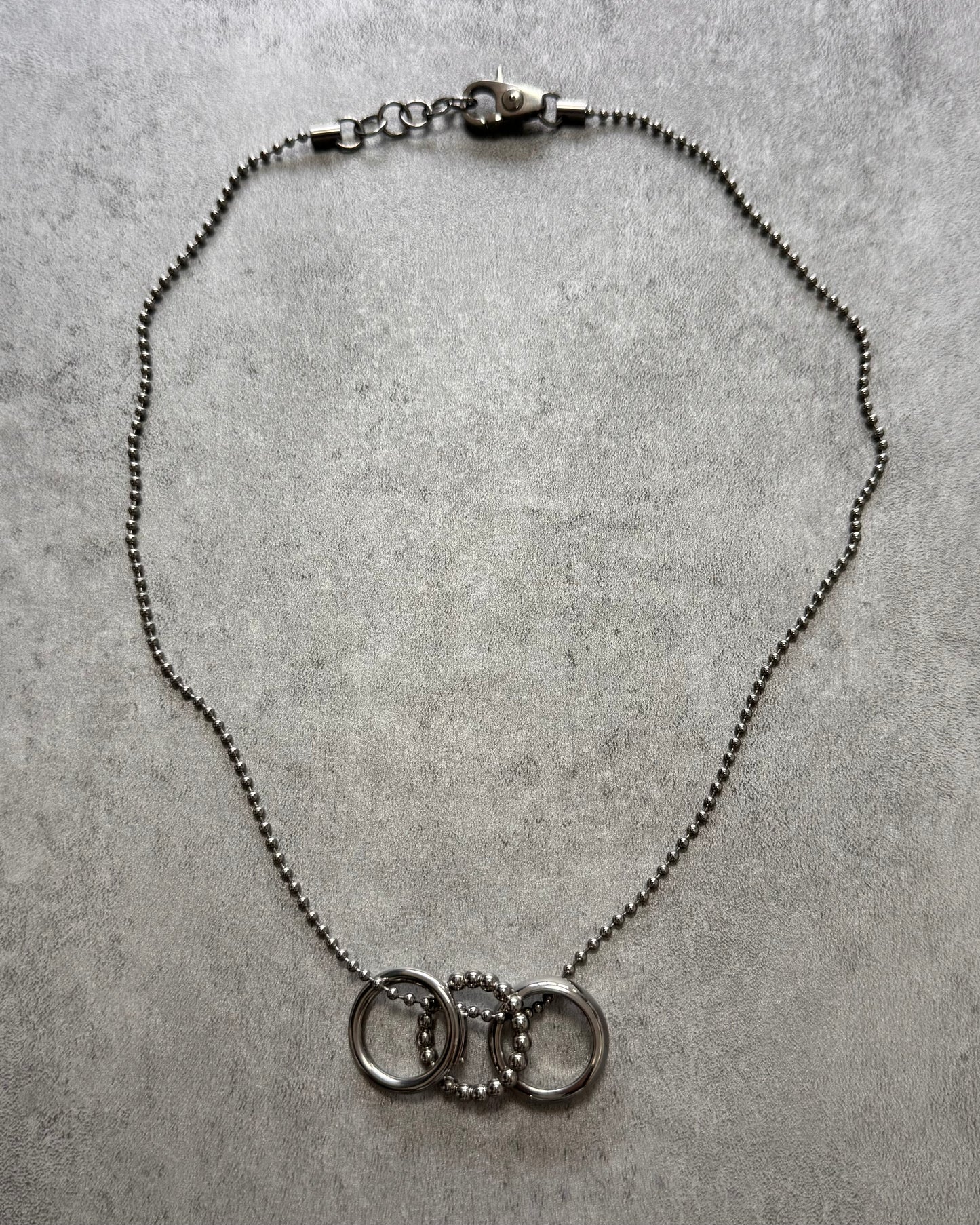 Dolce & Gabbana Trinity Rings Ball Chain Link Stainless Steel Necklace (OS)