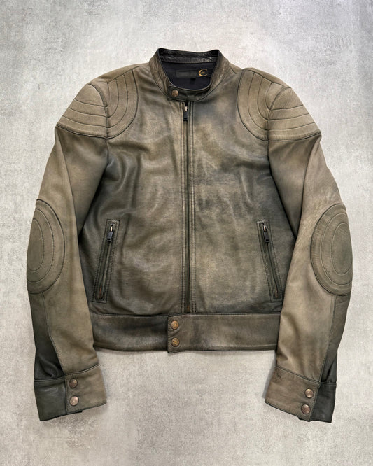 2000s Just Cavalli Biker Faded Leather Jacket (L)