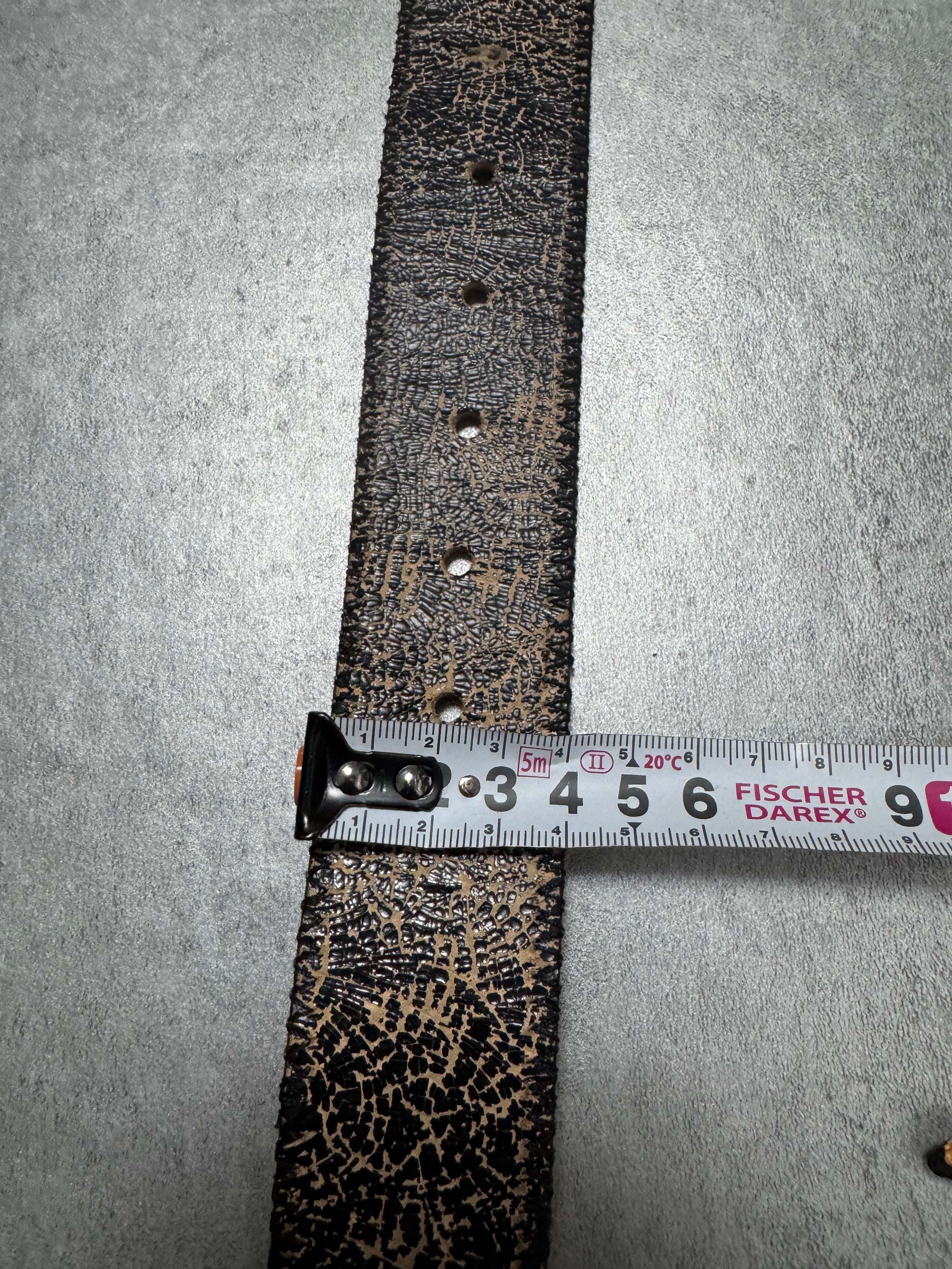 Versace Black Cracked Leather Belt