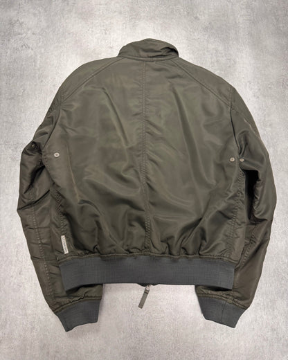 2000s Armani Olive Utility Drift Bomber Jacket (M)