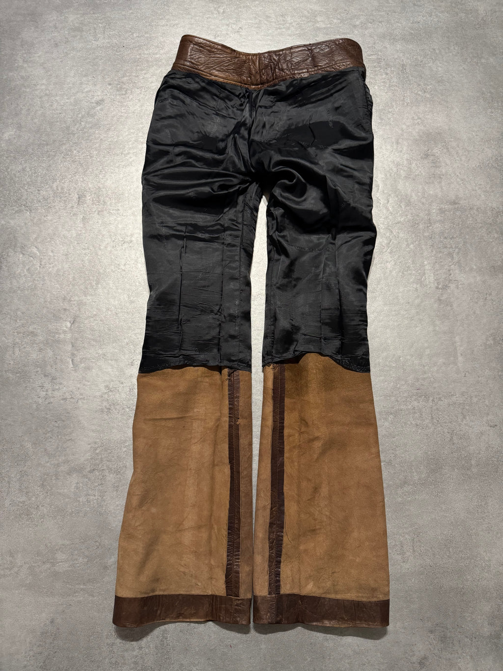 SS2004 Dolce & Gabbana Ninja Multi-Zip Brown Leather Pants