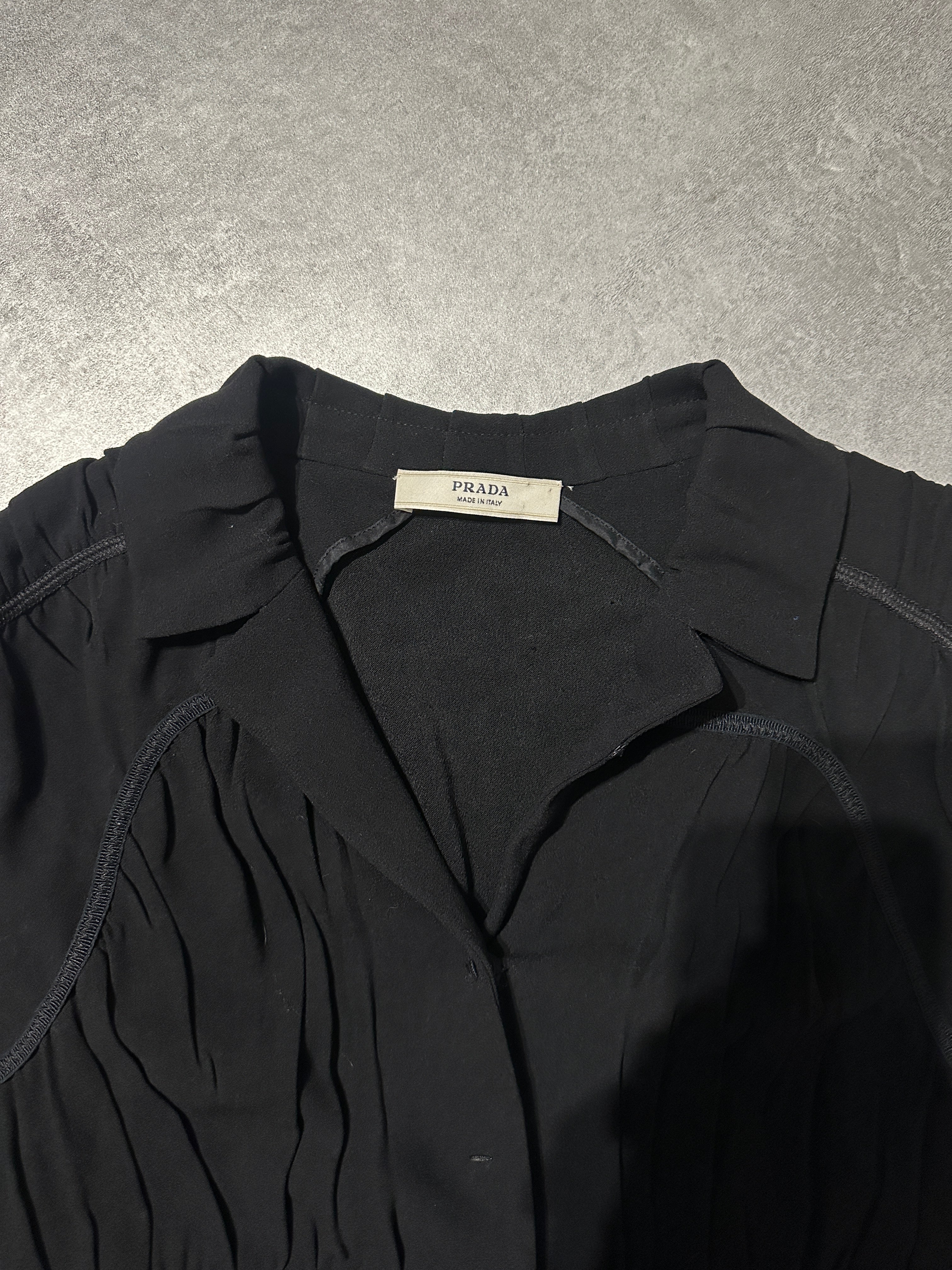 SS2007 Prada Black Pleats Shirt