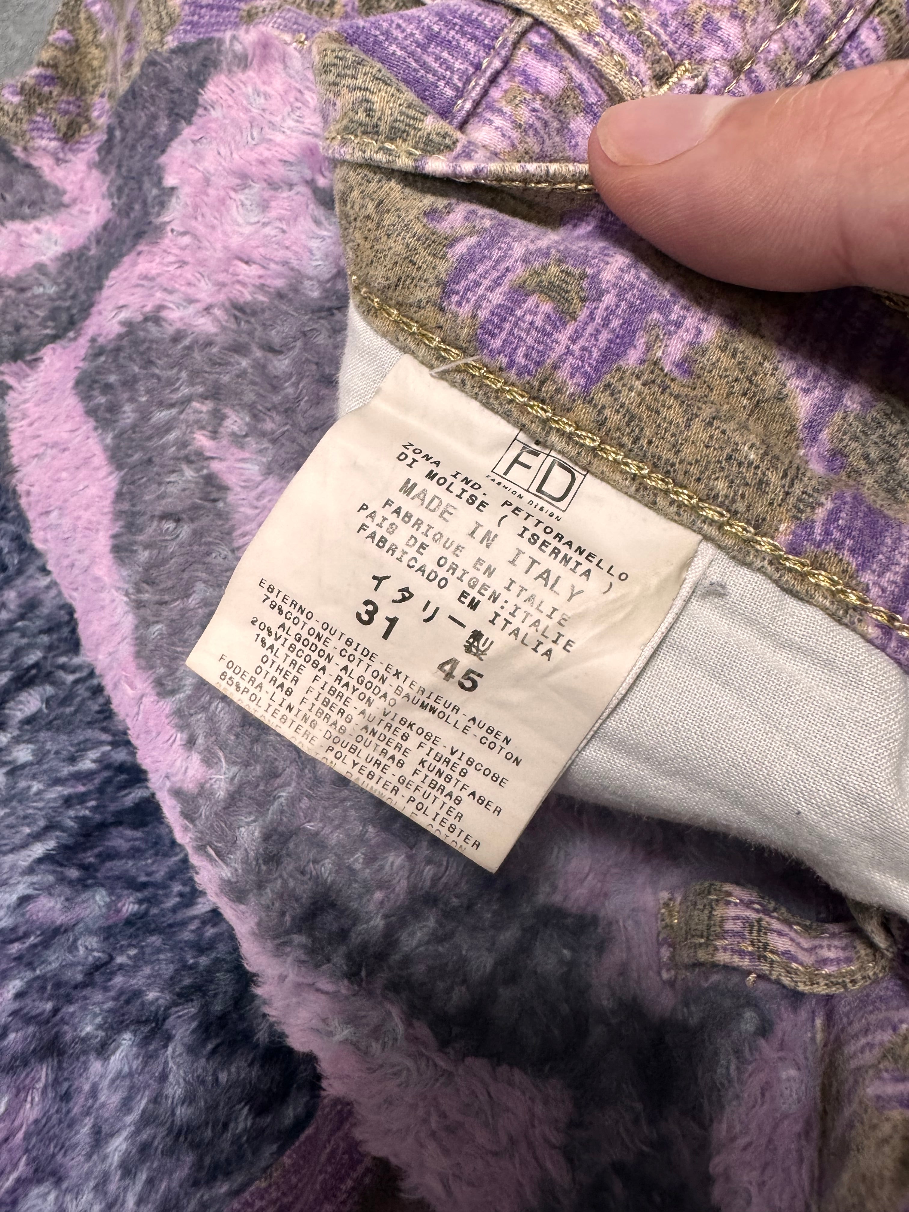 SS2005 Just Cavalli Fur Mountain Peninsula Purple Pink Pants