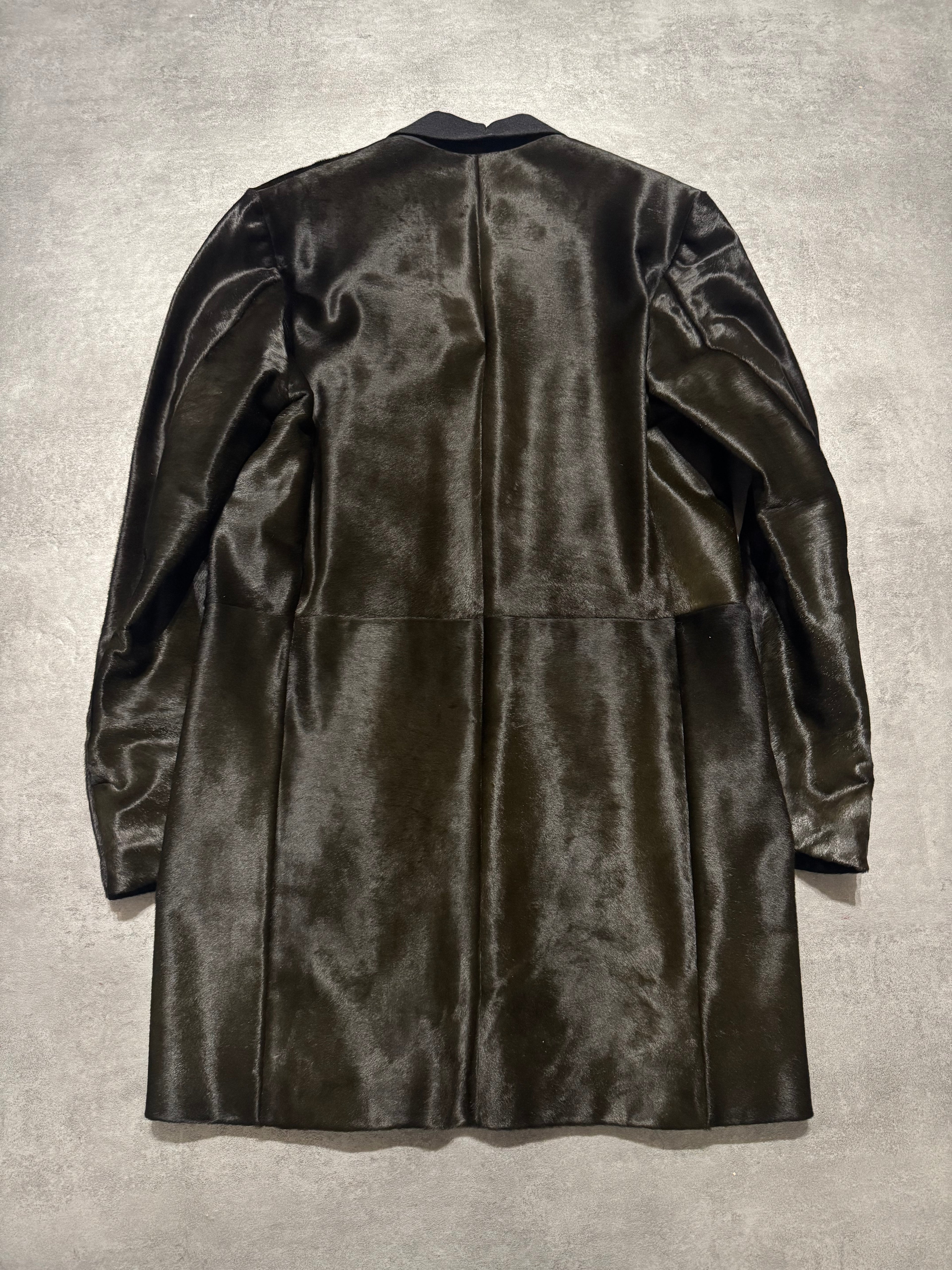 Marni Fur Calf Leather & Wool Long Jacket