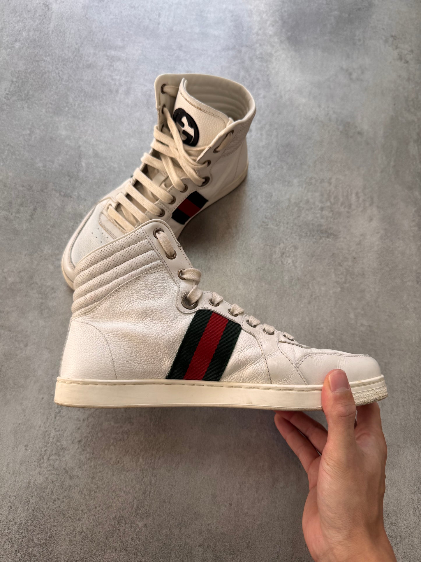 Gucci Italian White High Sneakers (40eu/us7)