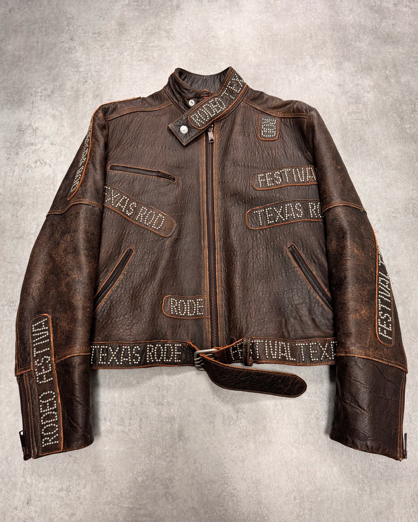 SS2001 Dolce & Gabbana Rodeo Studded Aged Leather Jacket (M/L)