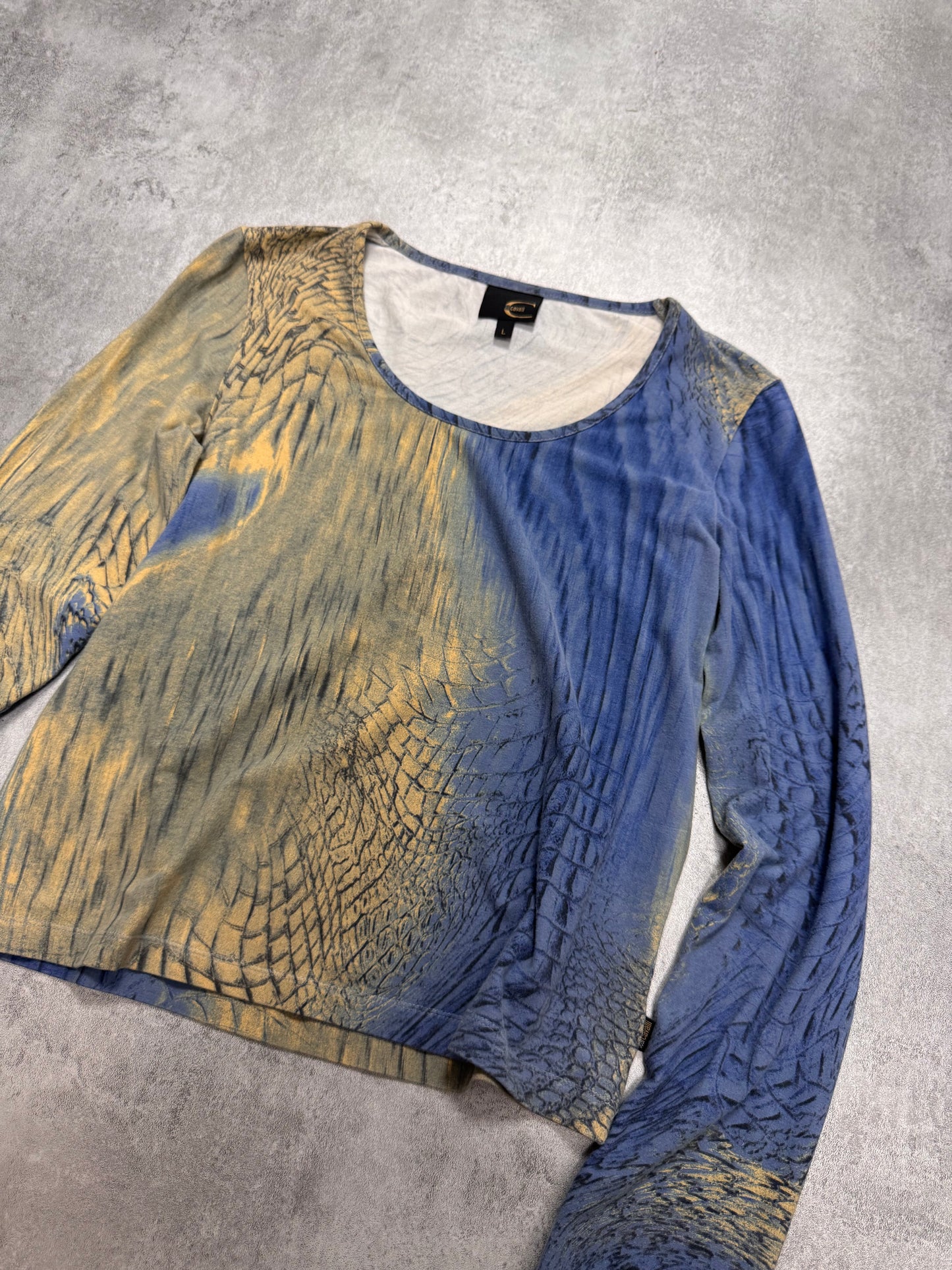 SS2002 Cavalli Crocodile Blue Sky & Sand Longsleeve (XS)