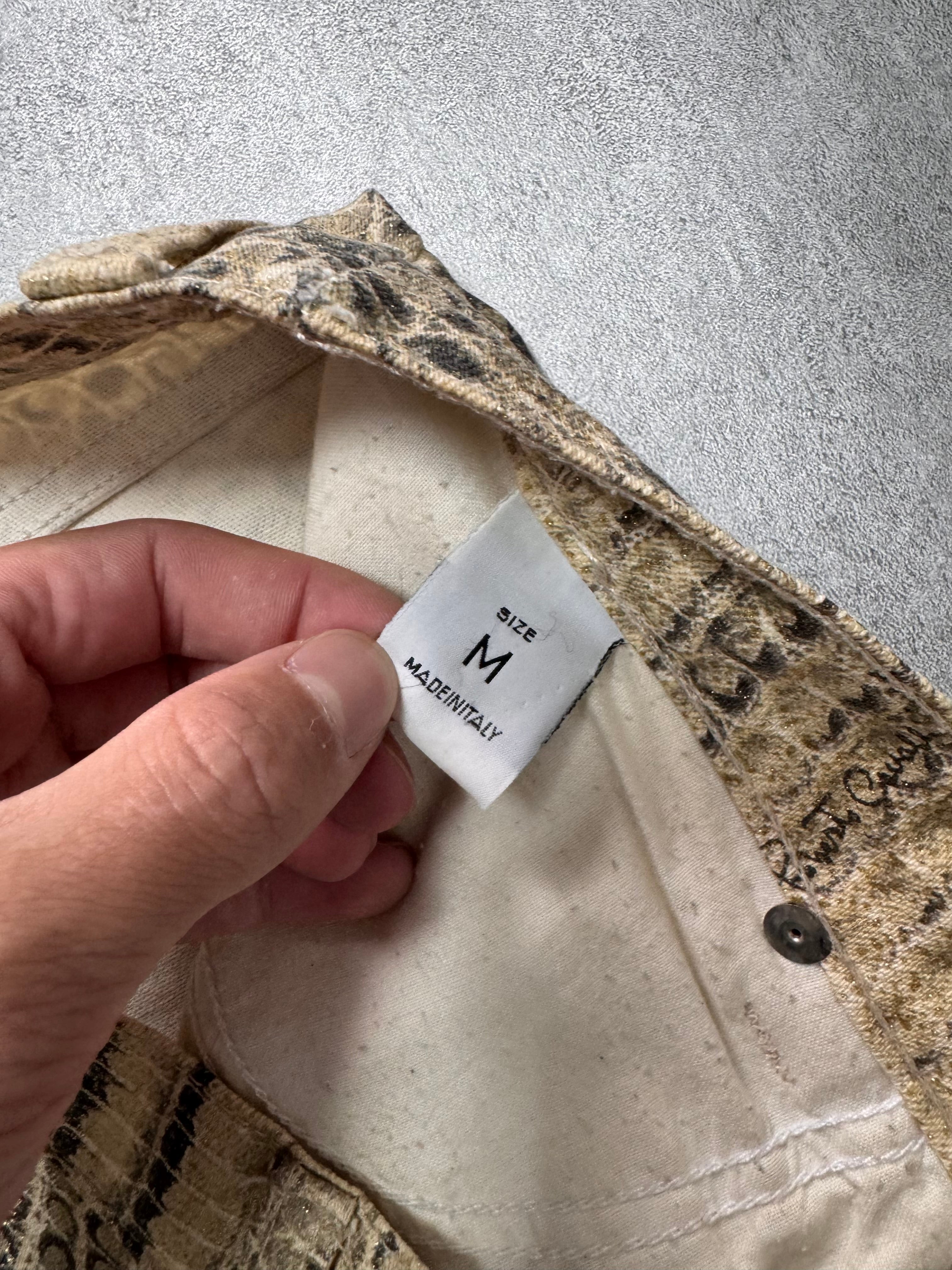 1990s Roberto Cavalli Bees Caramel Scales Pants