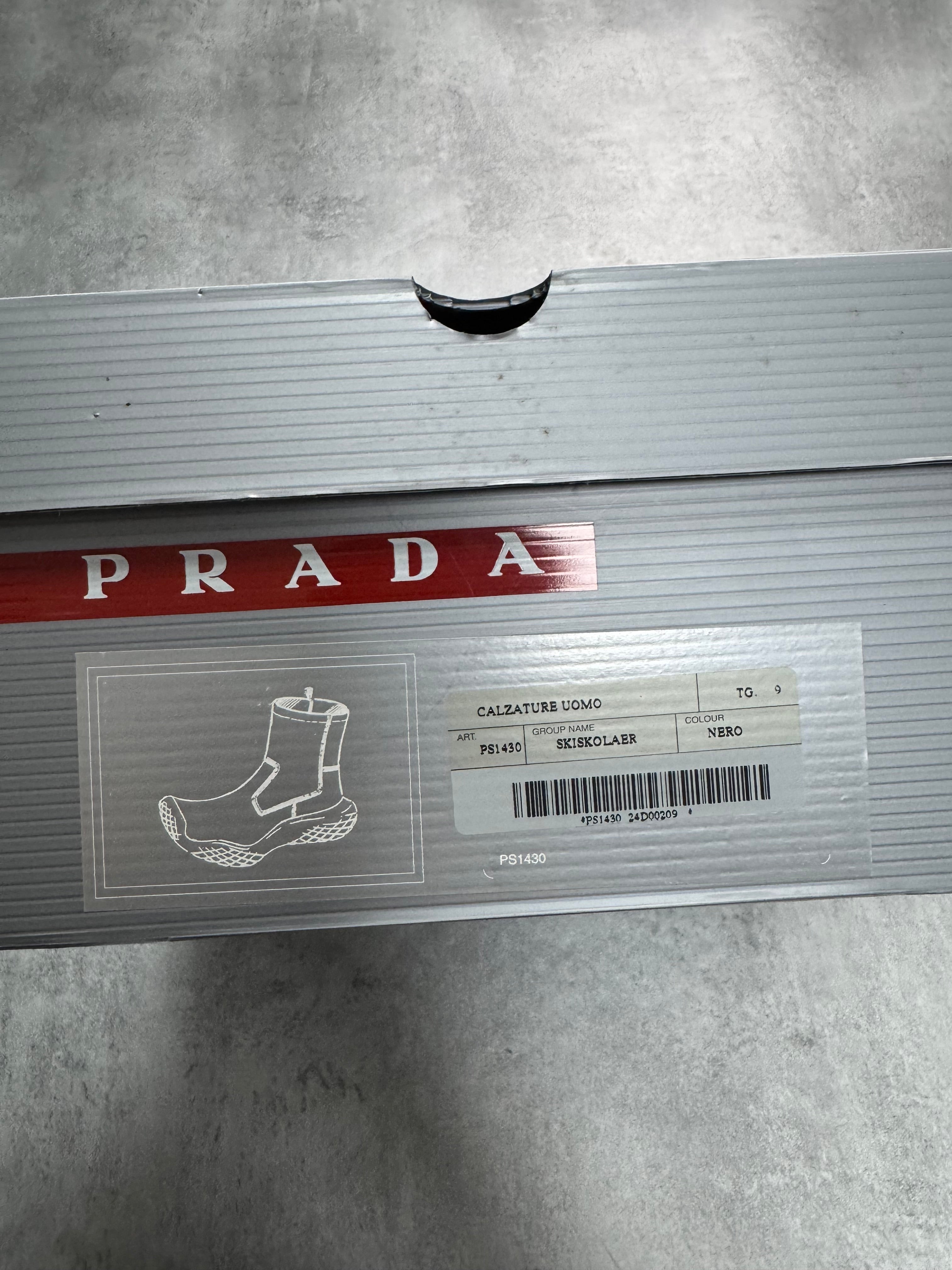 FW1999 Prada Ankle Vibram Black Leather Boots