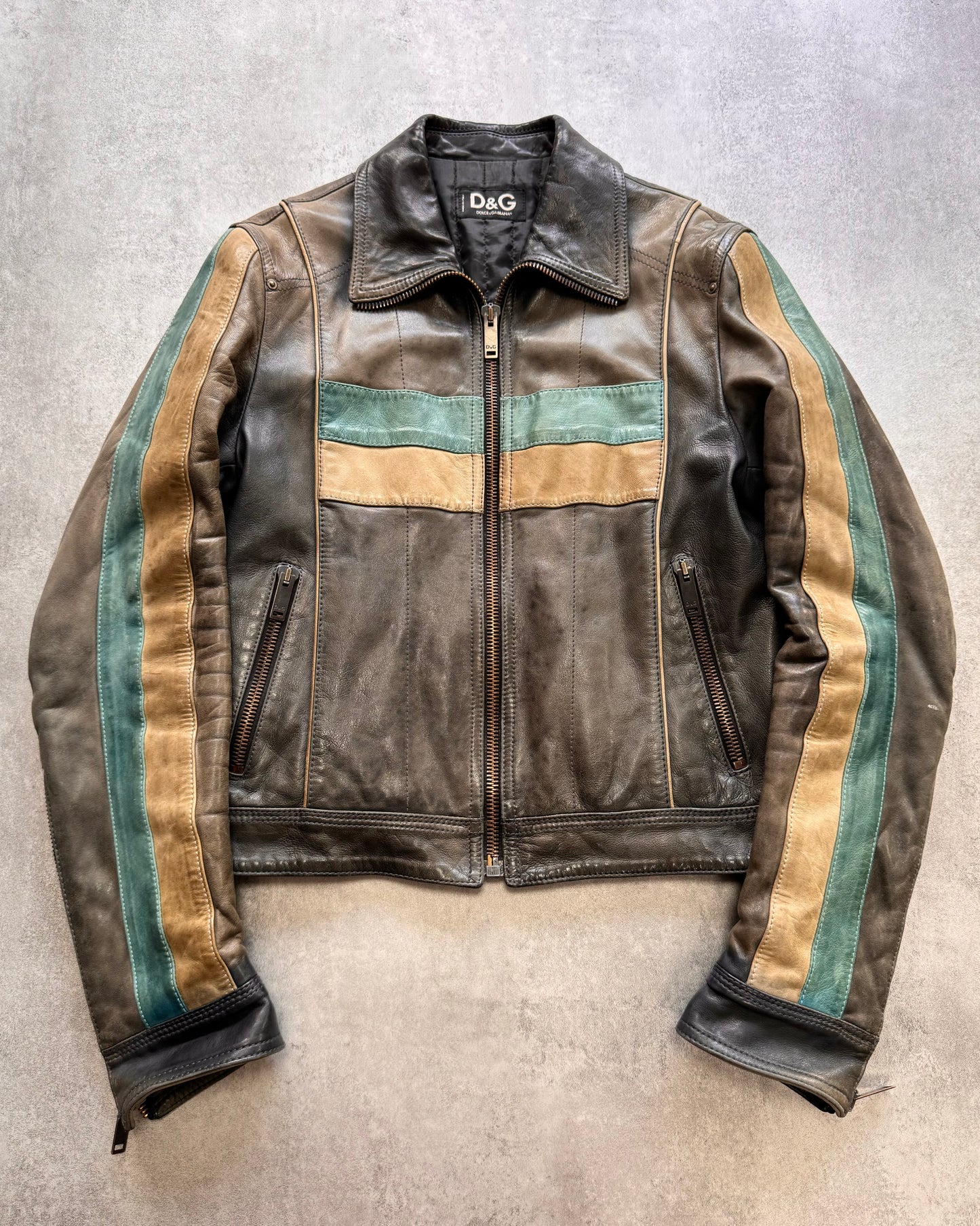 AW2004 Dolce & Gabbana Hot Racer Leather Jacket (S)