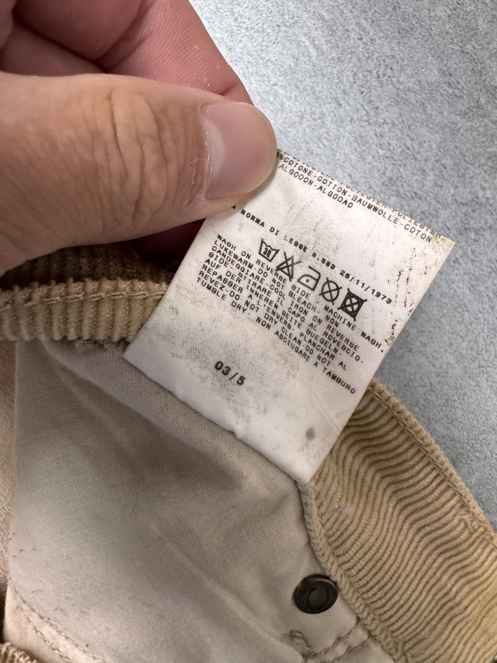AW2003 Cavalli Waxed Velvet Beige Flaired Pants