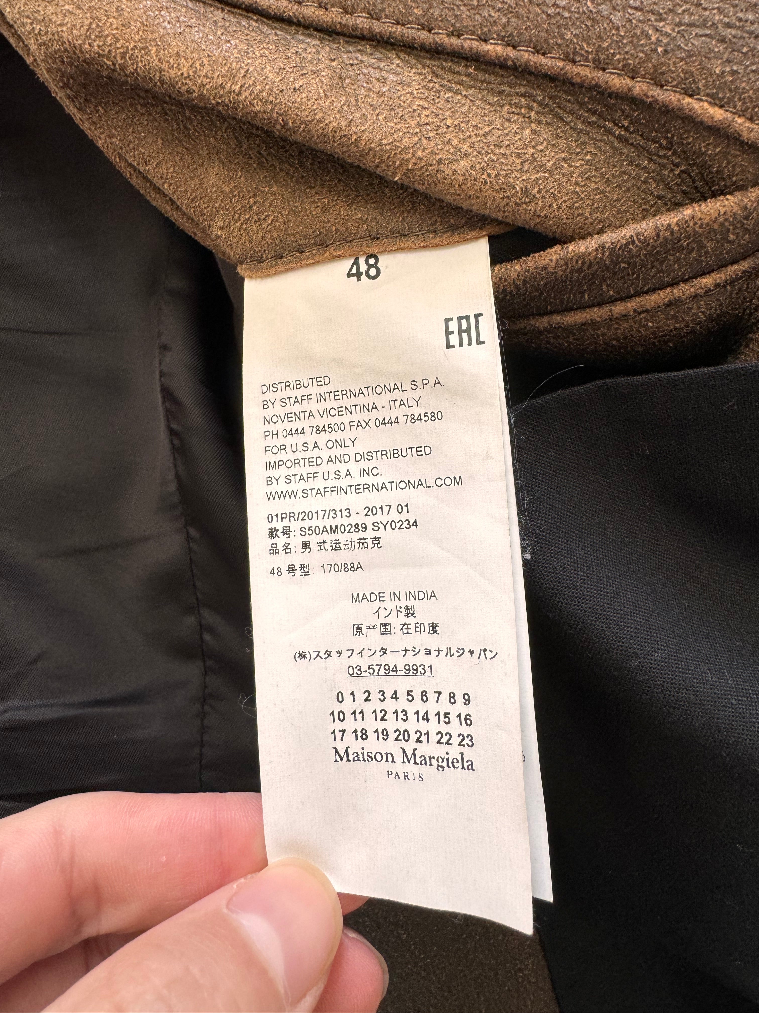 SS2017 Maison Margiela 5-Zip Biker Faded Leather Jacket