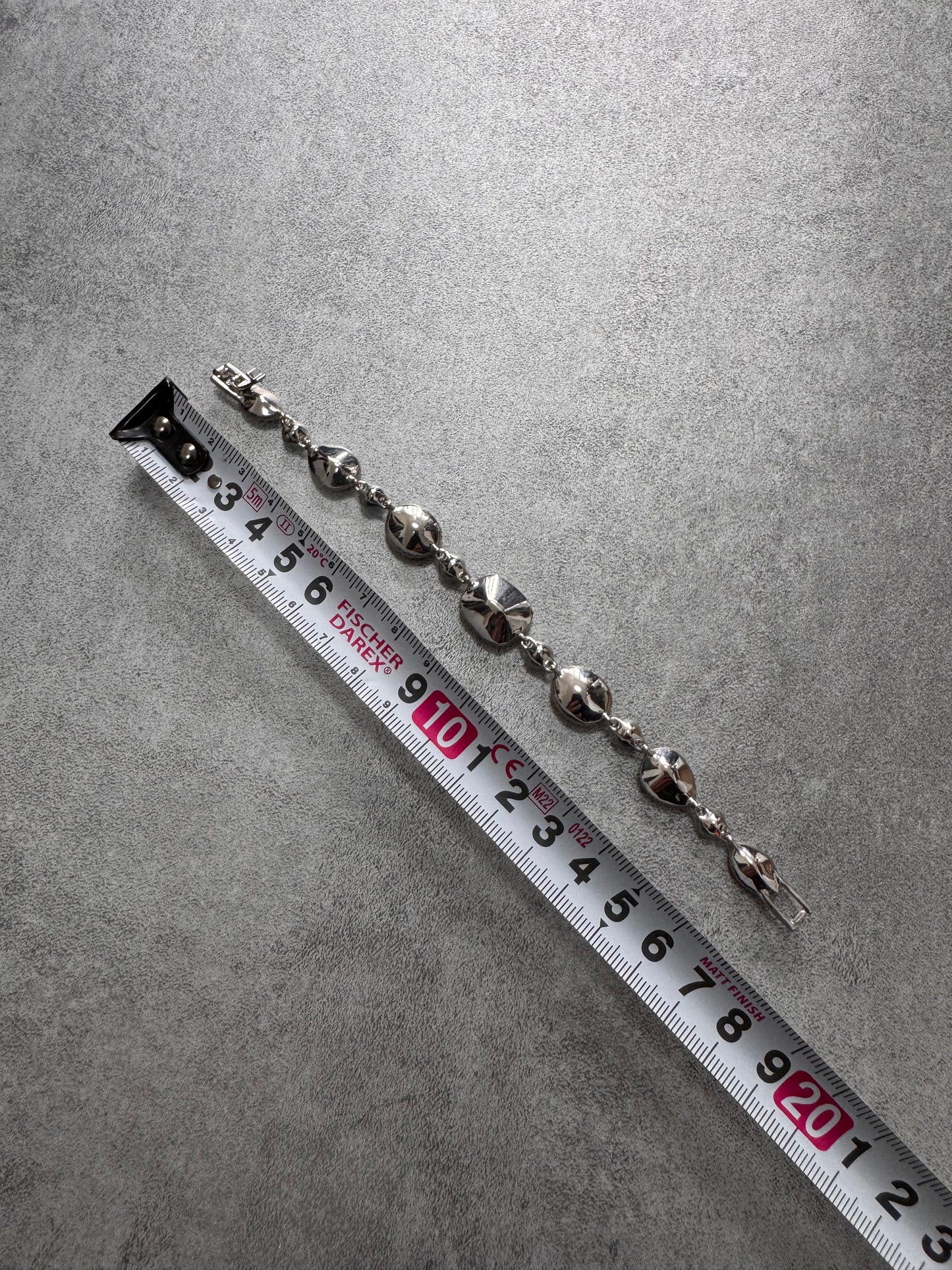 1990s Givenchy Gemstones Reversible Stainless Steel Bracelet (OS)