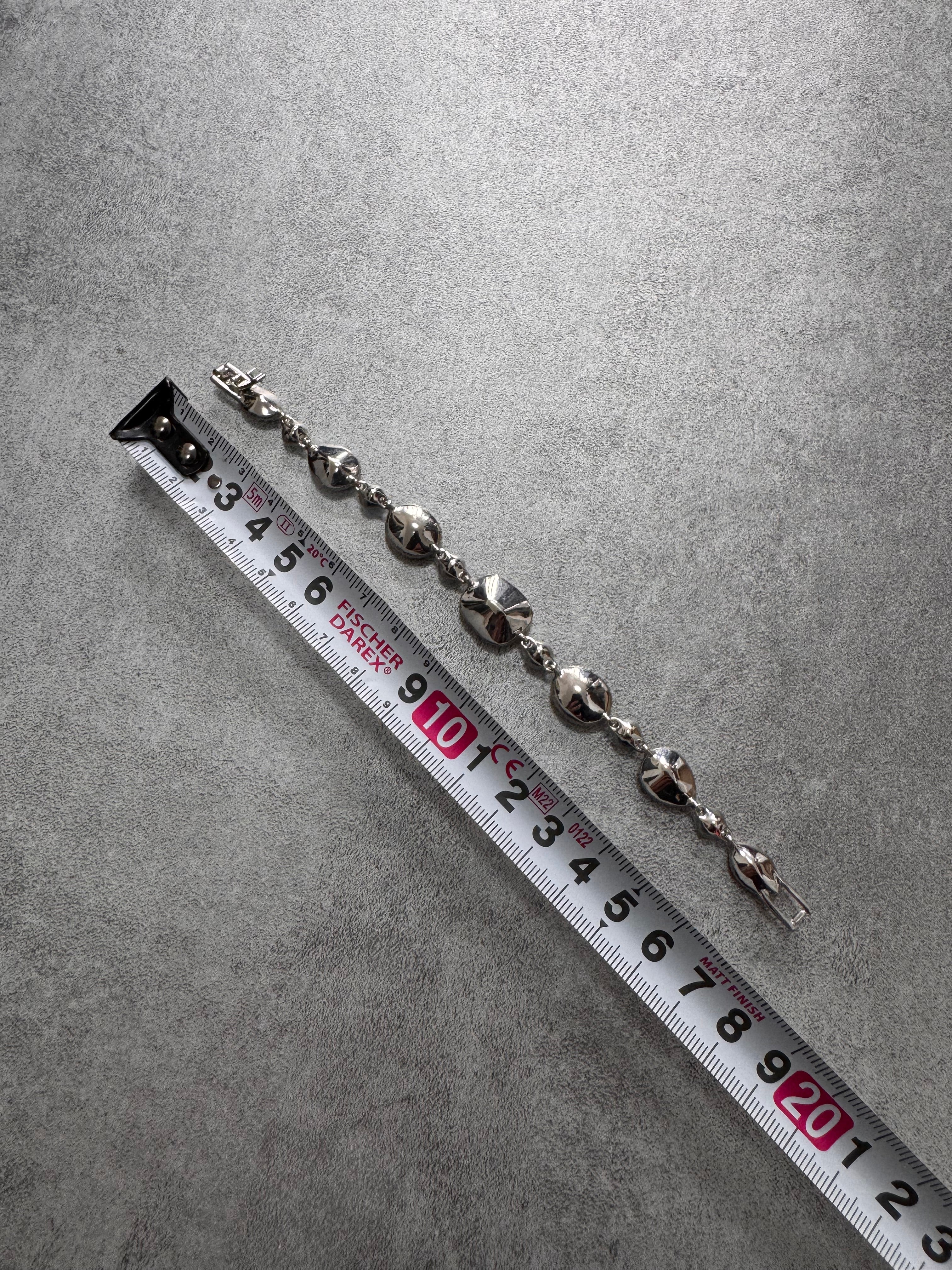 1990s Givenchy Gemstones Reversible Stainless Steel Bracelet
