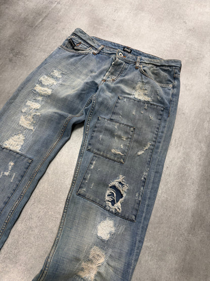 2000s Dolce & Gabbana Patches Blue Denim Jeans (M)