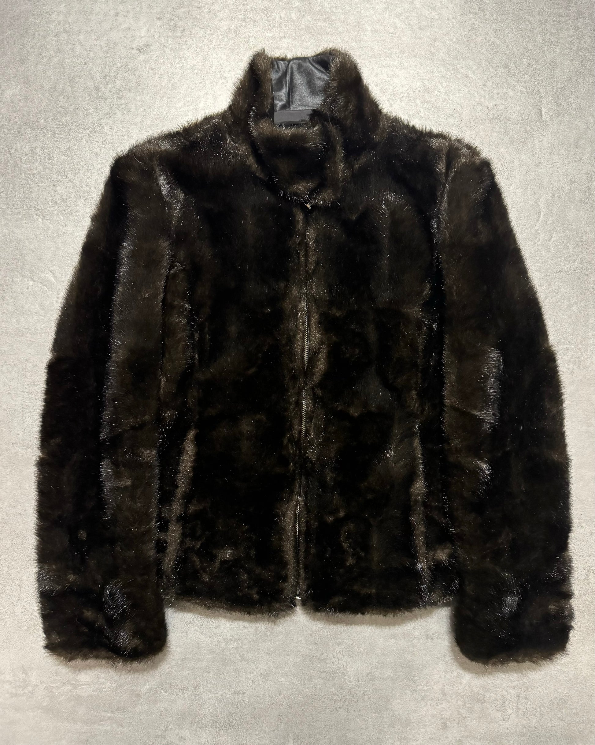 FW2010 Emporio Armani Black Faux Fur Jacket (XS/S) - 1