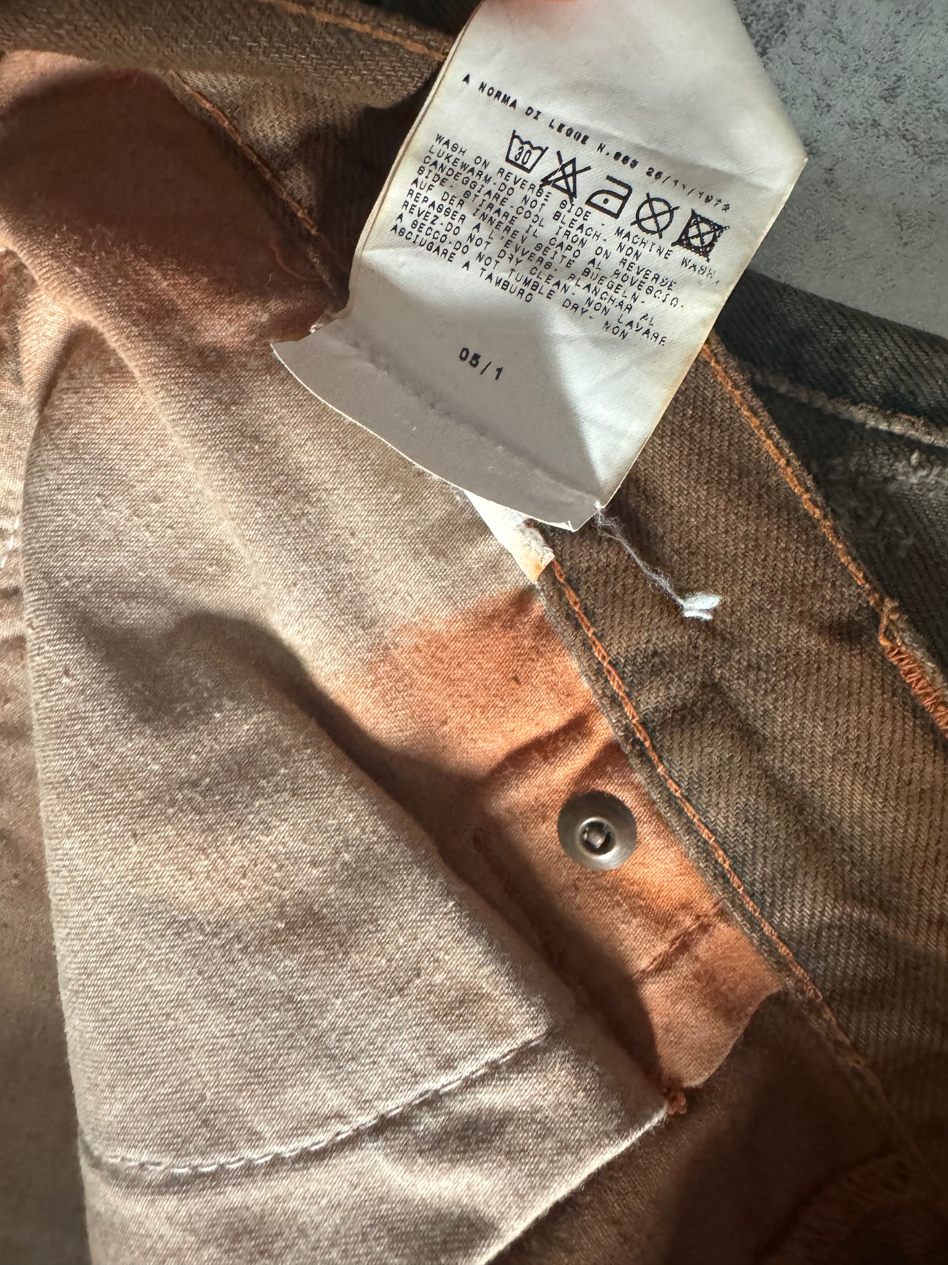 SS2005 Cavalli Faded Blue Hysteric Acid Distressed Straight Jeans  (L) - 7