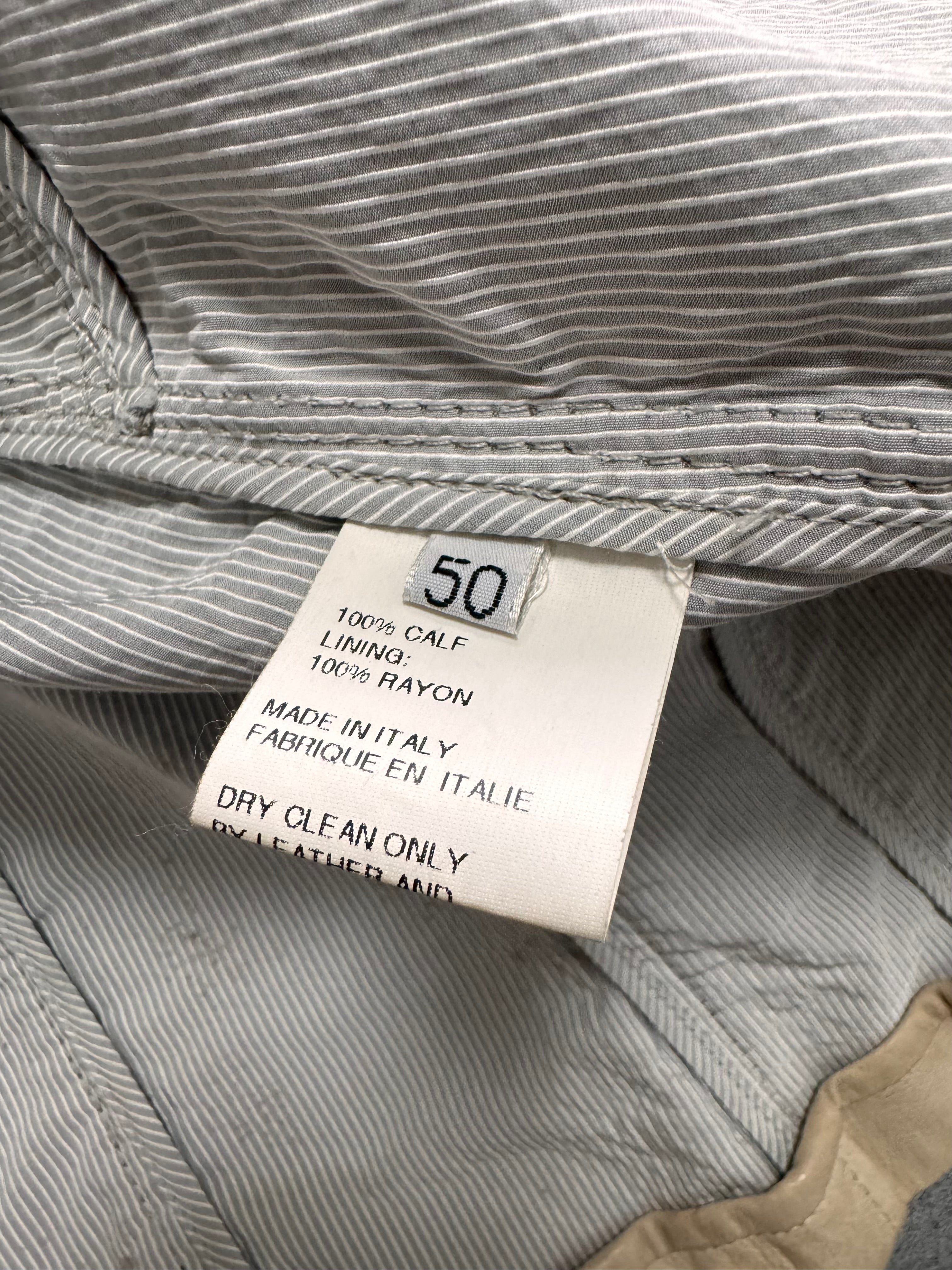 1990s Giorgio Armani Sand Armor Patches Leather Jacket