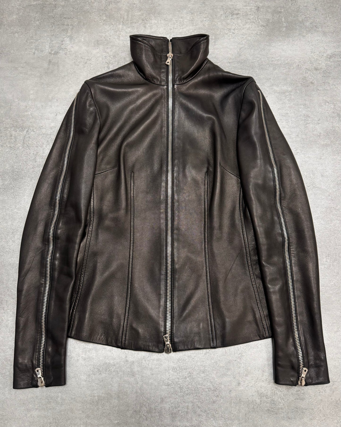 SS2003 Dolce & Gabbana Multi-Zip Biker Leather Jacket (XS/S)