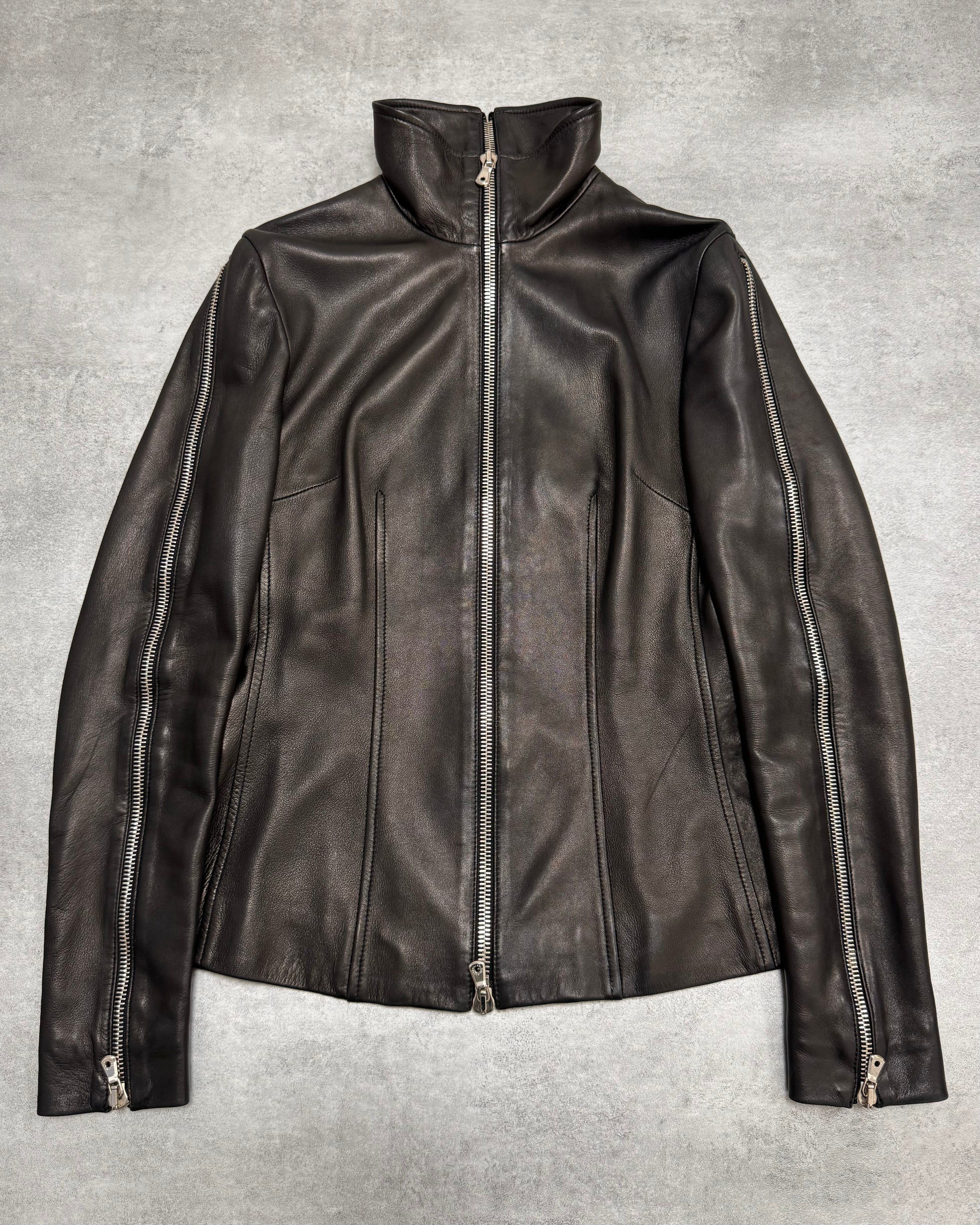 SS2003 Dolce & Gabbana Multi-Zip Biker Leather Jacket (XS/S)