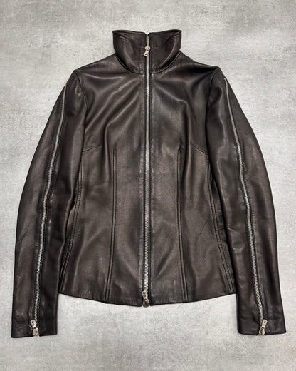 SS2003 Dolce & Gabbana Multi-Zip Biker Leather Jacket (XS/S)