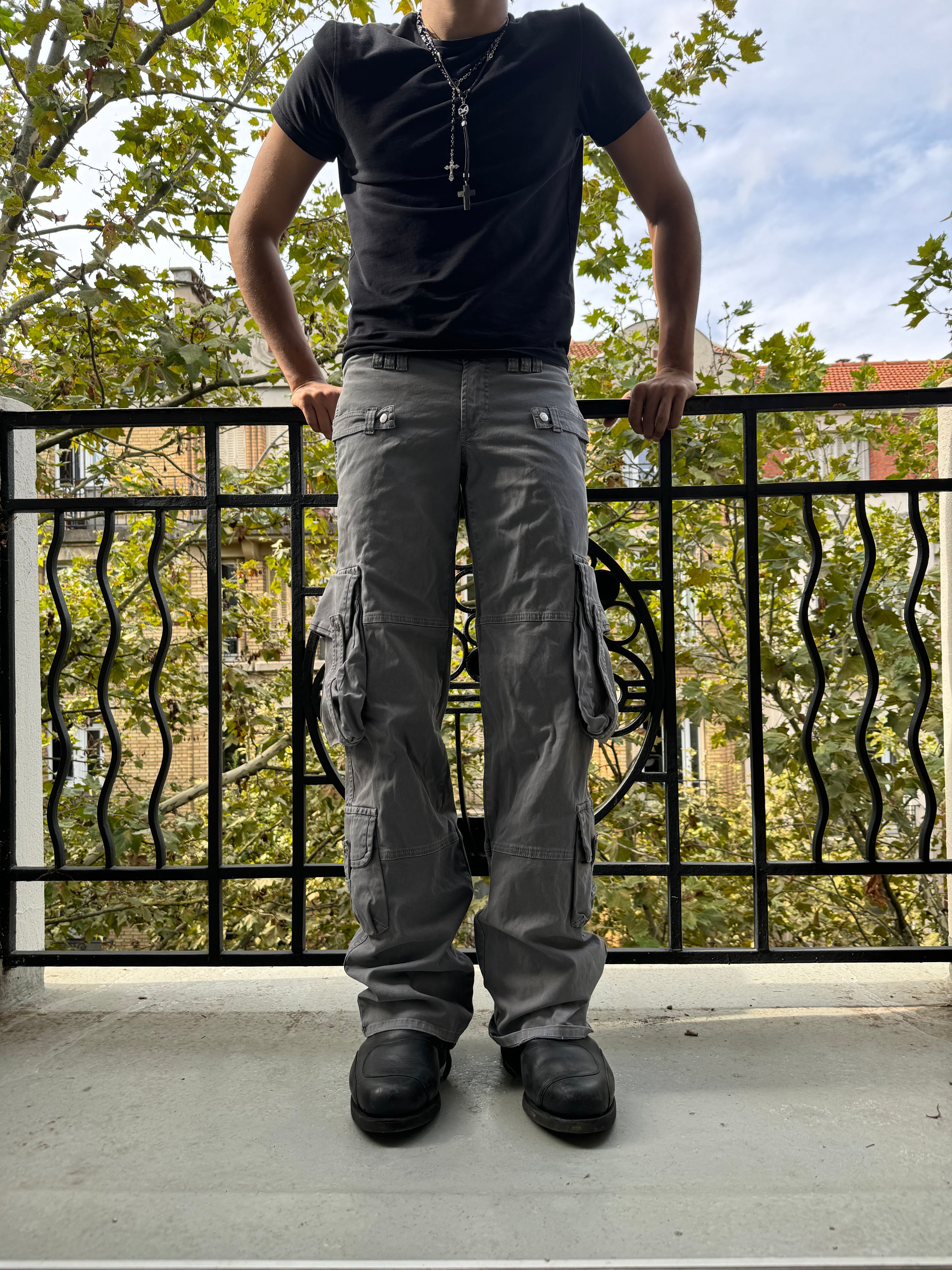 SS2004 Dolce & Gabbana Multi Pockets Cargo Grey Pants