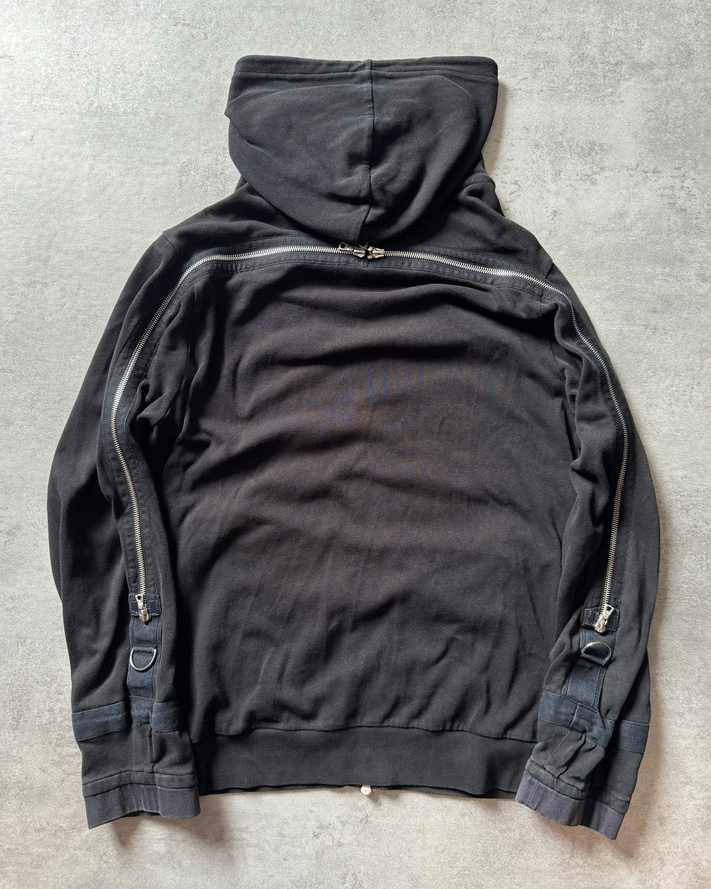 AW2014 Dries Van Noten Full Back-Zip Black Hooded Sweater (M) - 6