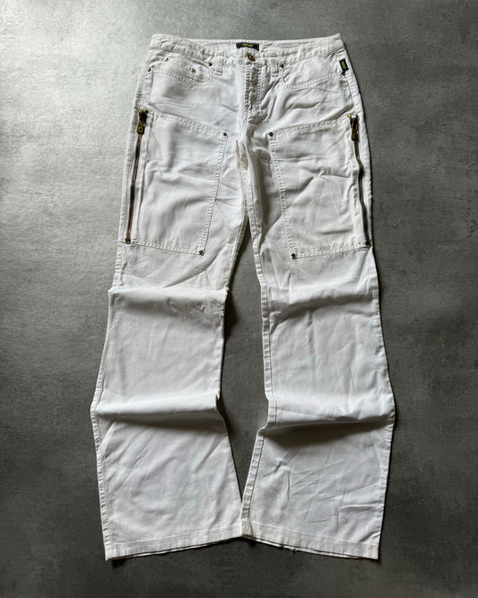 2000s Versace White Relaxed Cargo Pants  (S) - 1