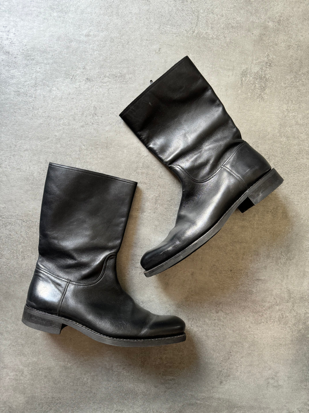 Paraboots Black High Top Minimalist Leather Boots (42) - 7