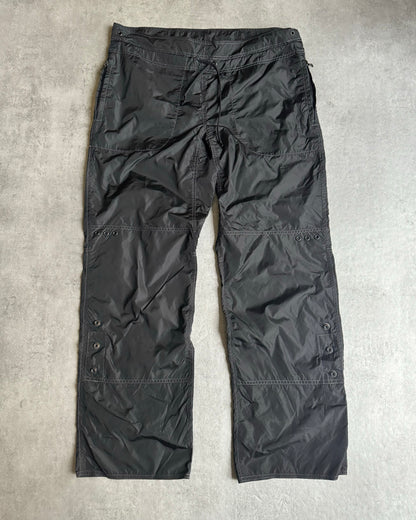 AW2006 Prada Black Soft Nylon Cozy Pants (M/L) - 1