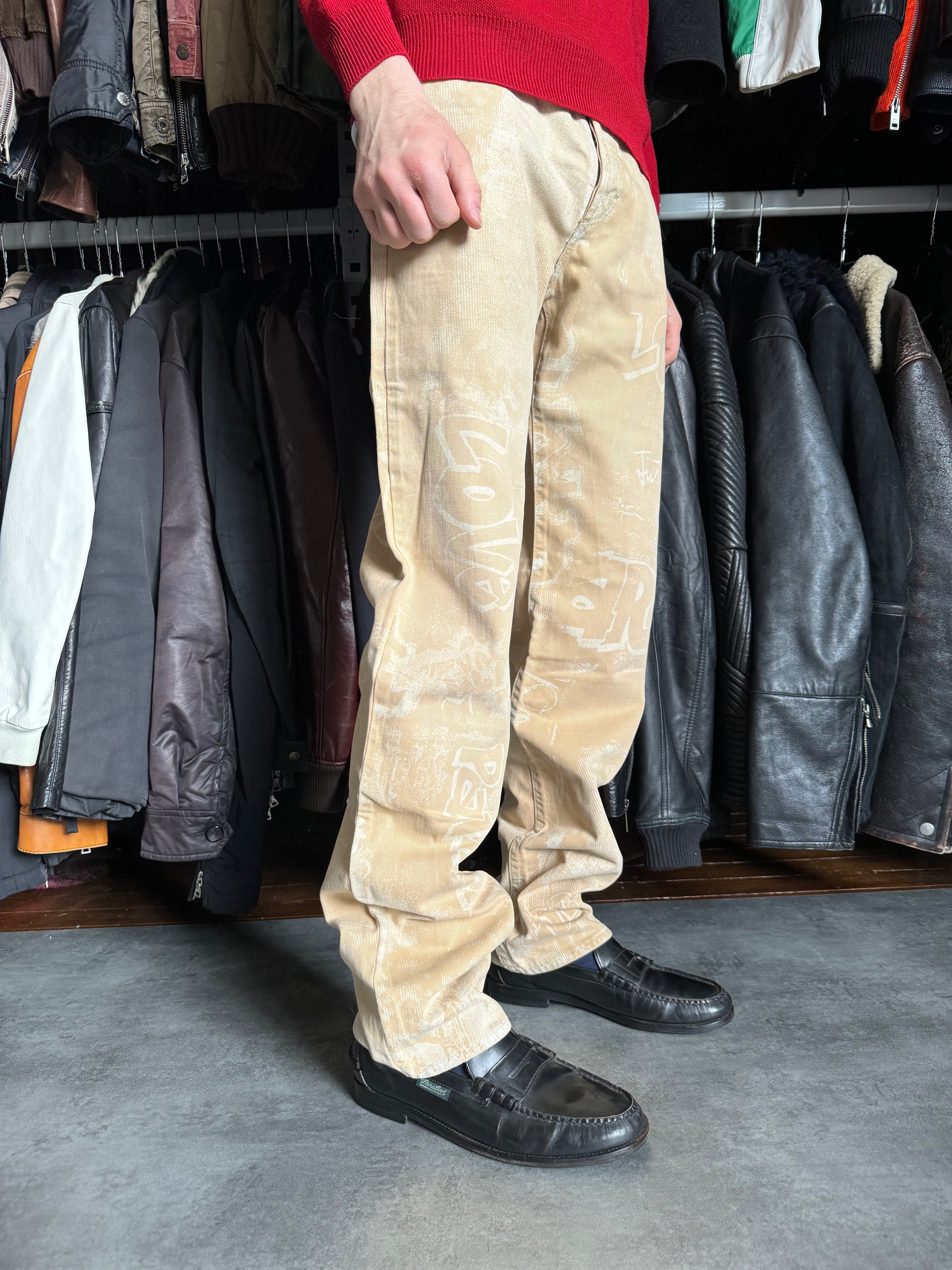 SS2008 Cavalli Tagged Beige Rebel Pants (S) - 5