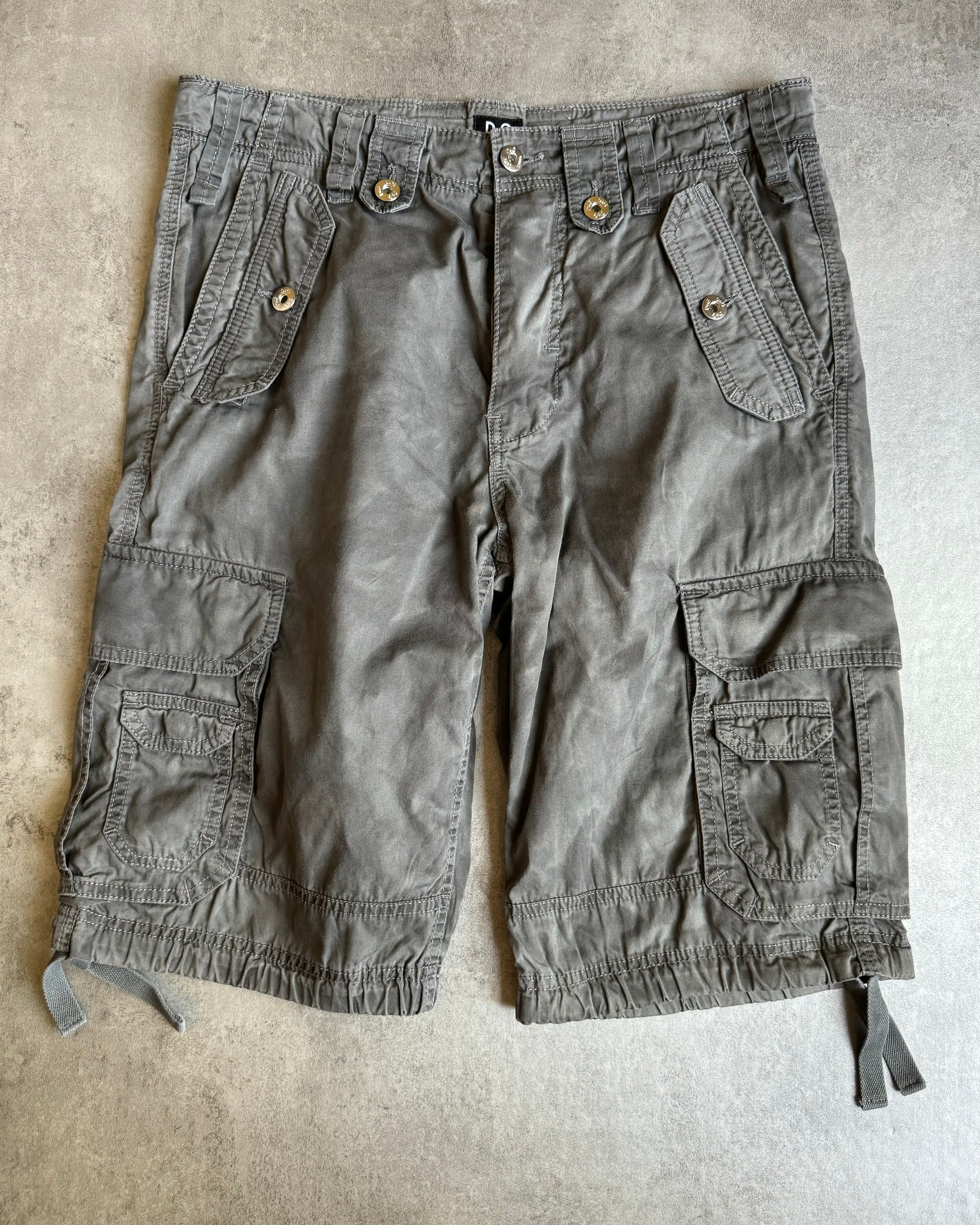 AW2006 Dolce & Gabbana Grey Brut Cargo Utility Shorts (M) - 1