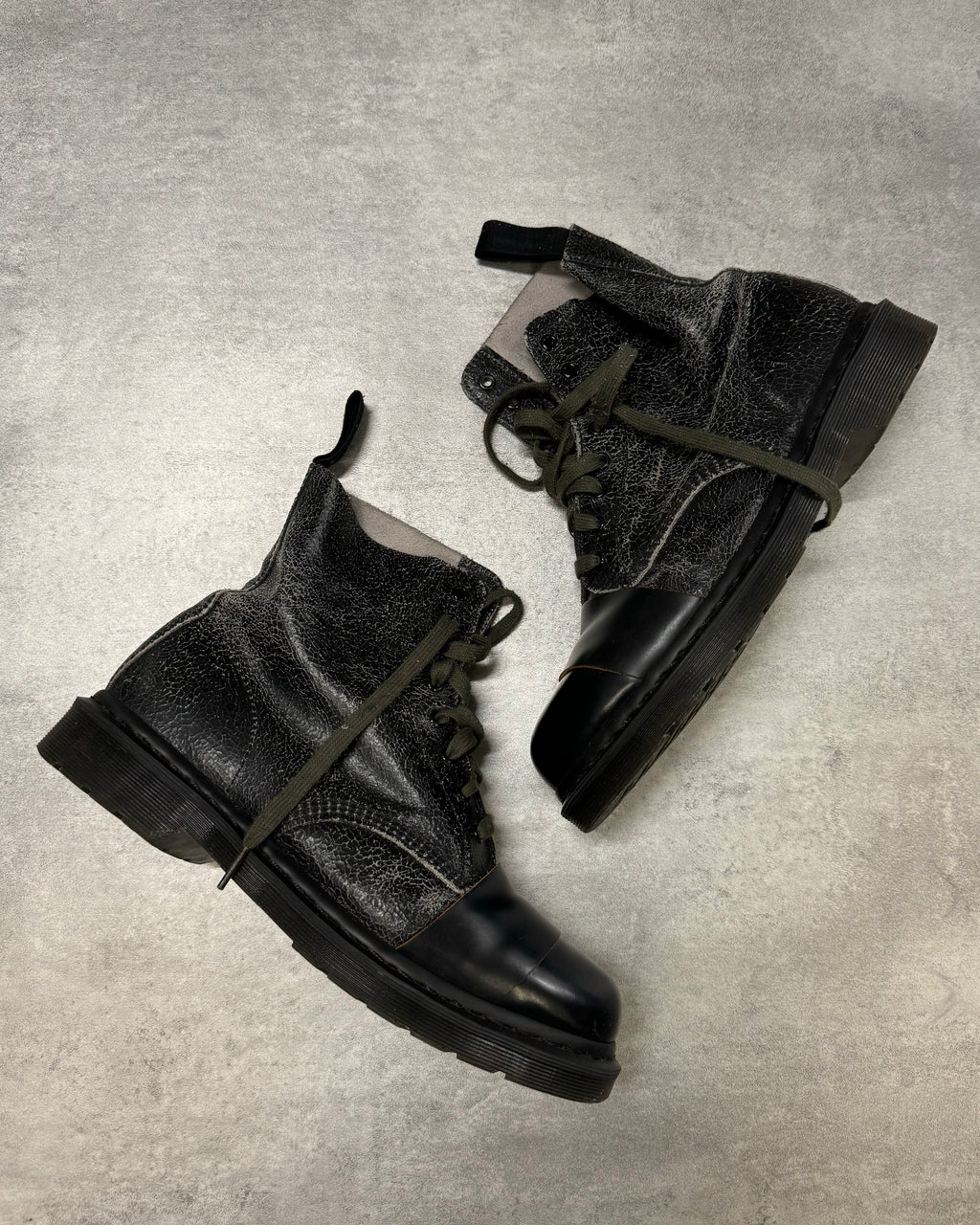 AW2016 Dr Martens x Marni Black Cracked Leather Boots (46) - 9