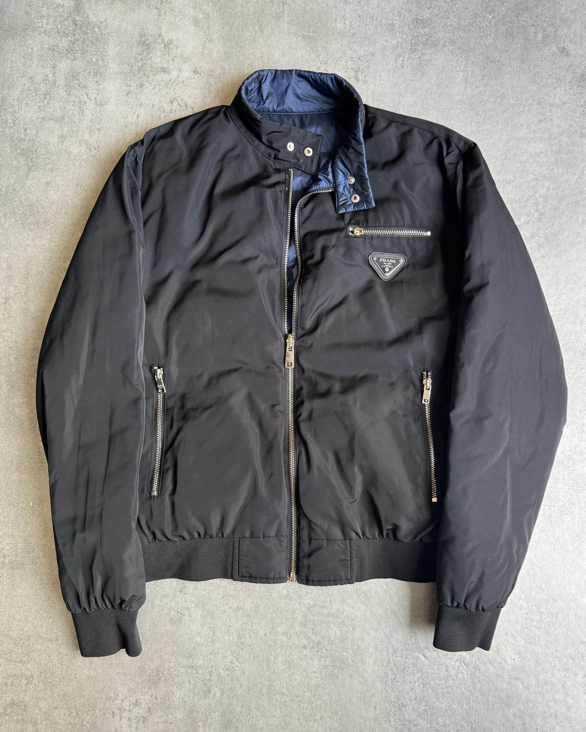 SS2019 Prada Reversible 2 in 1 Nylon Biker Puffer Jacket M