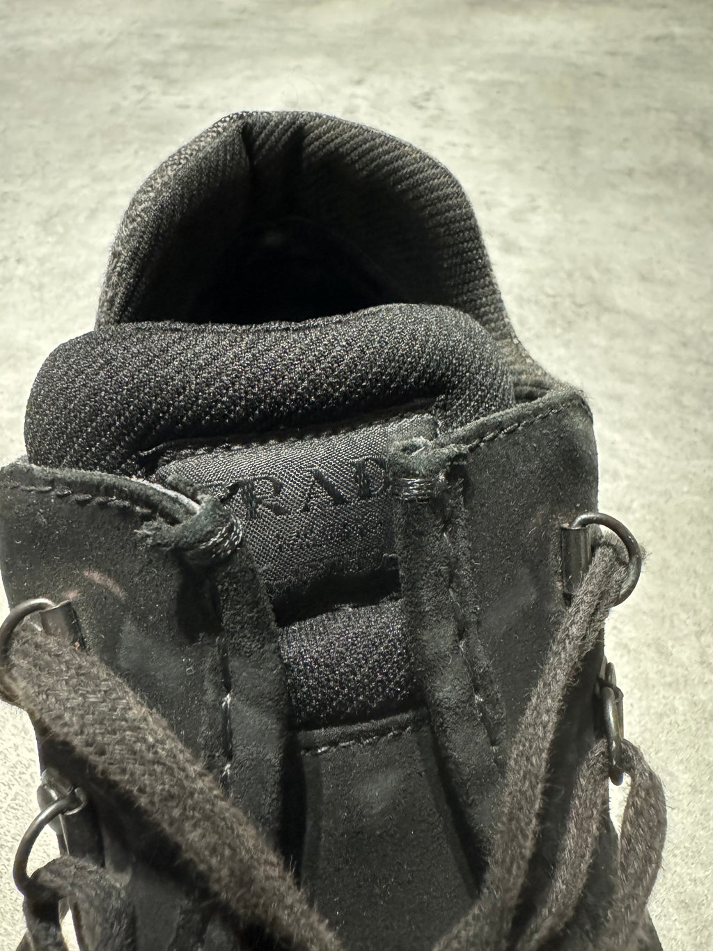 Prada Vibram Black Combat Strap Leather Low Boots  (42) - 7