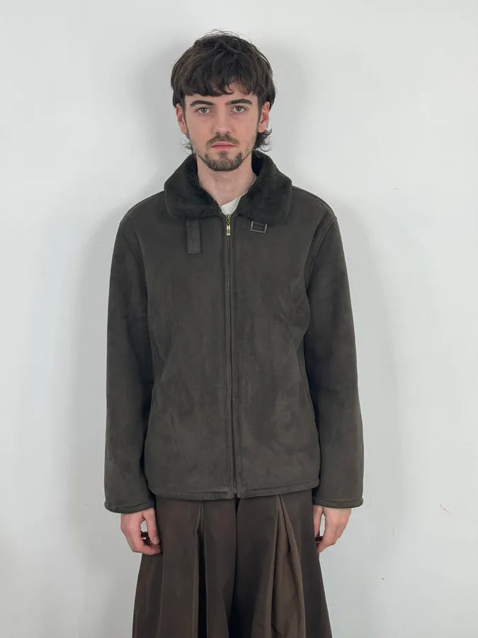 Balmain Brown Classy Suede Zip-up Jacket DzYrmYH 1