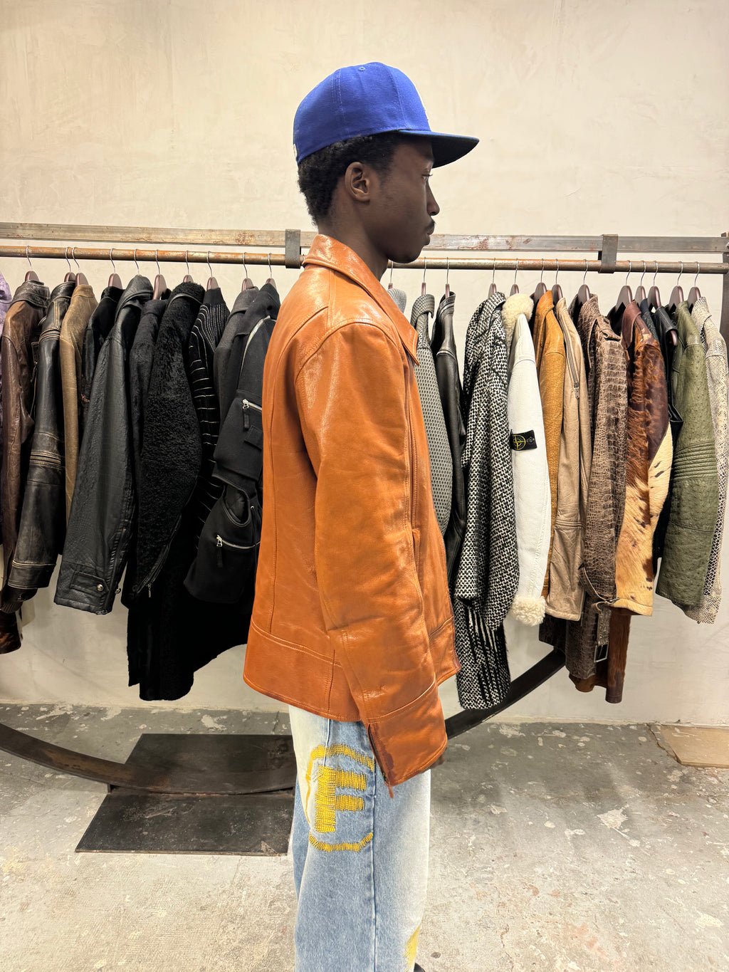 2000s Dolce & Gabbana Brown Coach Leather Jacket (M) - 4