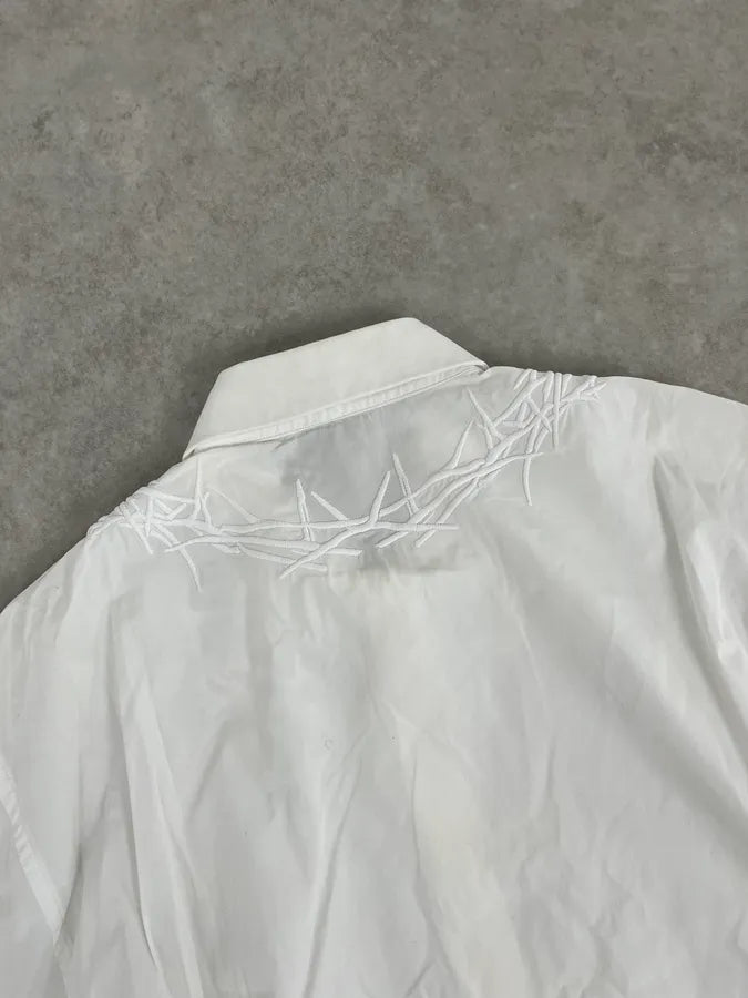 SS2015 Givenchy White Wooden Crown Shirt by Riccardo Tisci nIikiwS 9