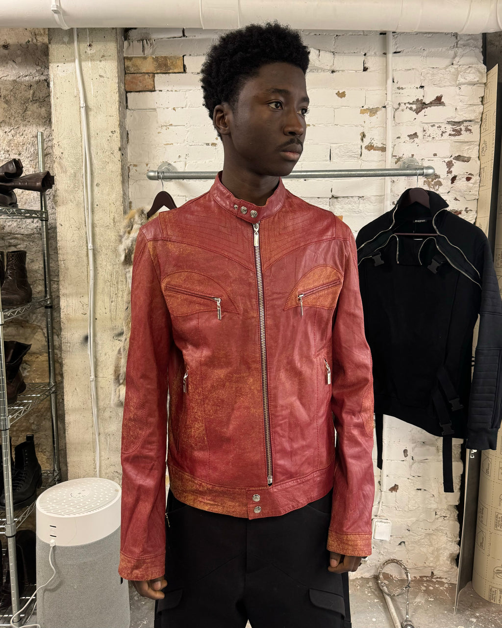 SS2004 Cavalli Sexy Biker Conceptual Leather Jacket  (L) - 1