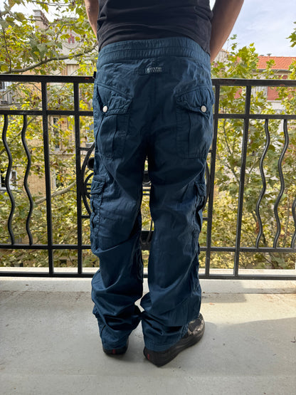 2000s Jean Paul Gaultier Blue Royal Cargo Soft Pants (L) - 4