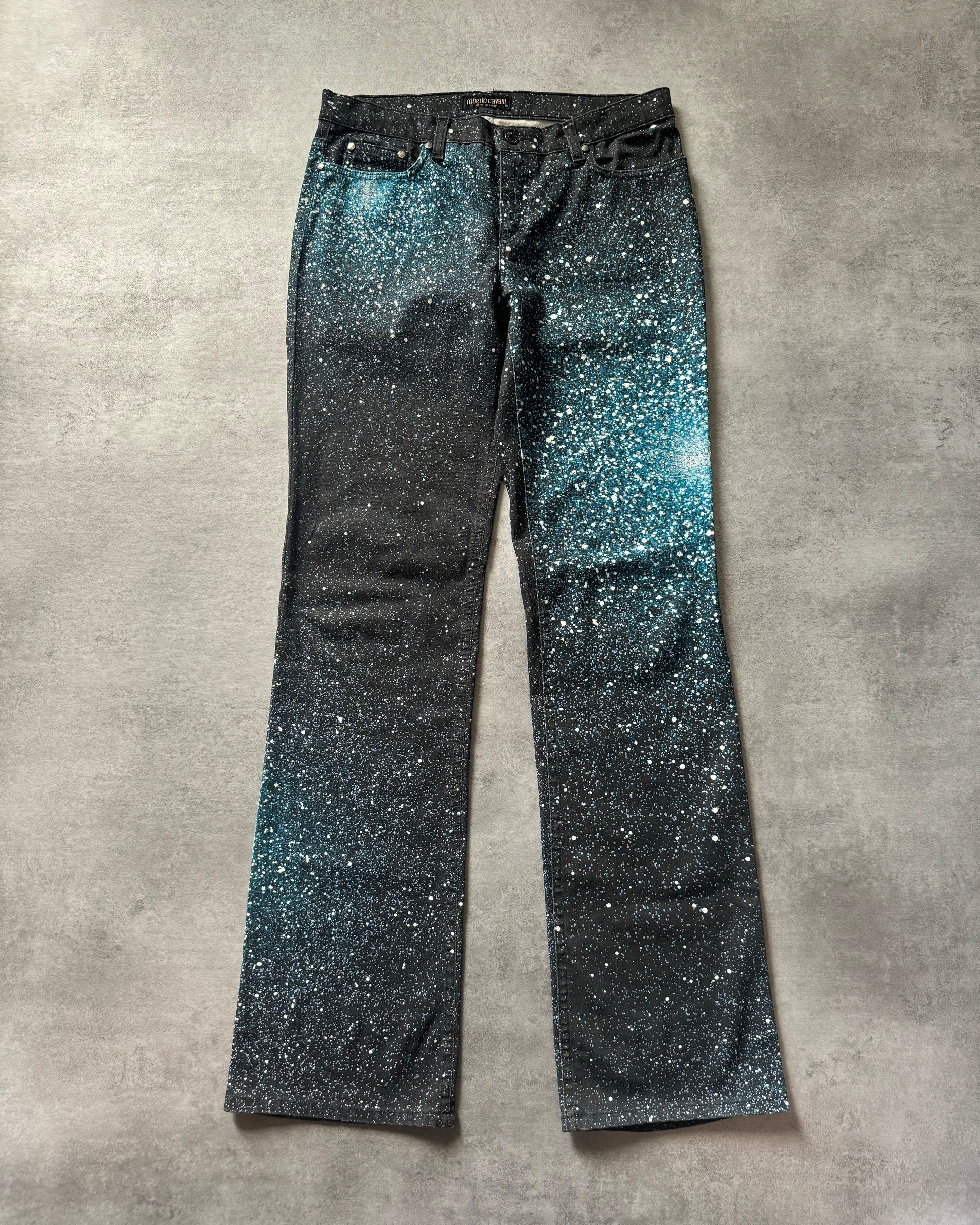 Roberto Cavalli Galaxy Expansion Blue Pants  (L) - 3