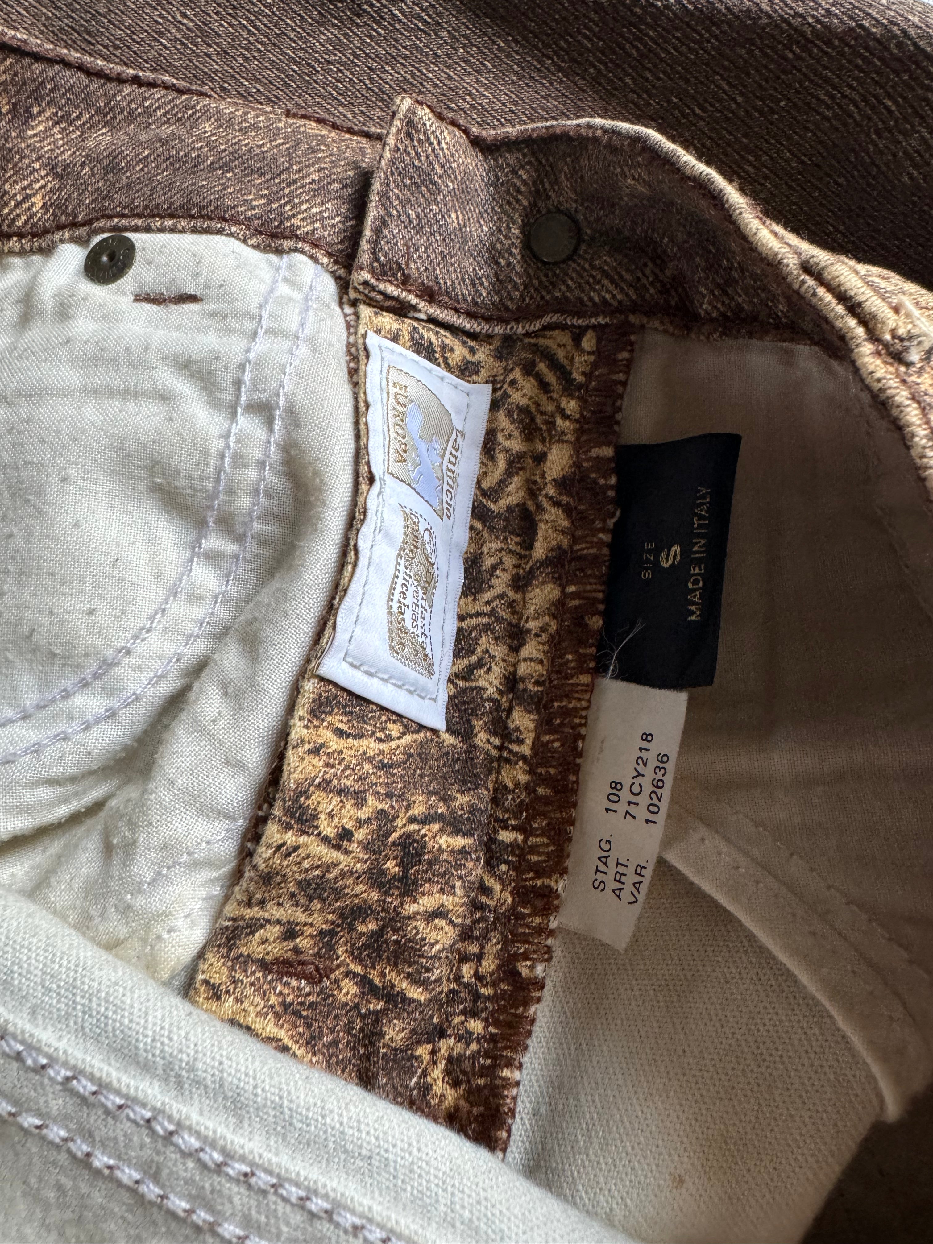 2000s Roberto Cavalli Arabic Brown Sand Erosion Pants (S) - 7